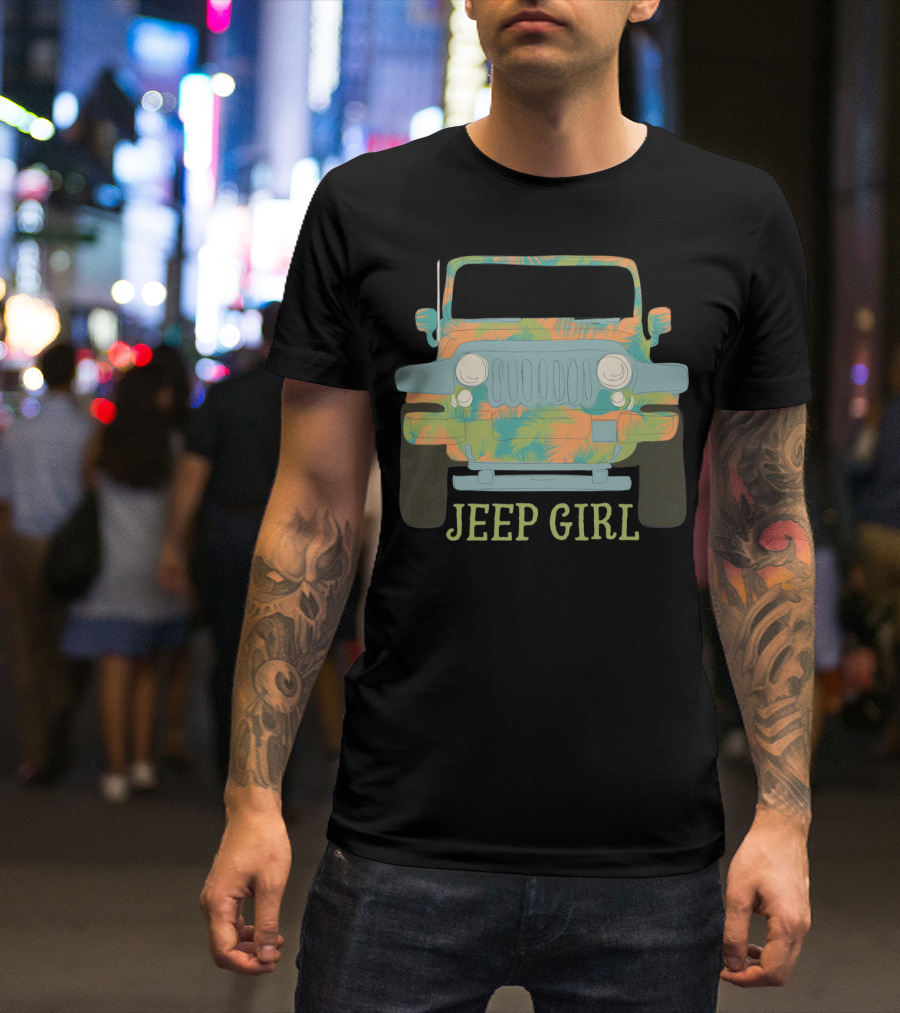 Jeep Girl Tropical Adventure 4X4 Off Road Fun T-Shirt