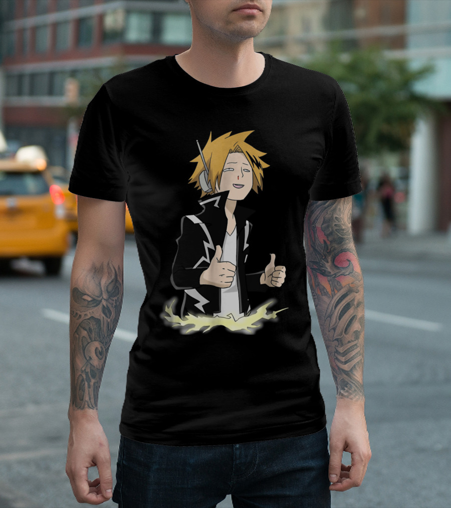 Kaminari Denki Thumbs Up With Lightning And Headset Anime T-Shirt