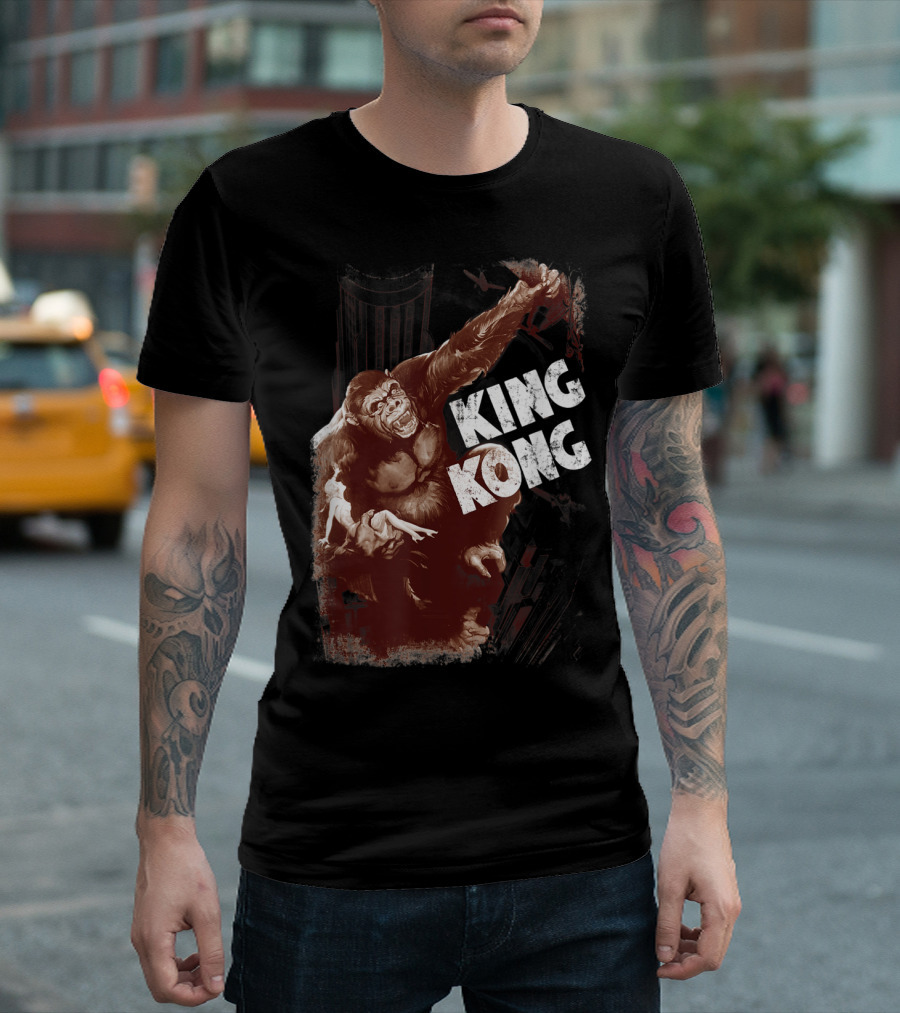 King Kong Sepia Skyscraper Adventure T-Shirt