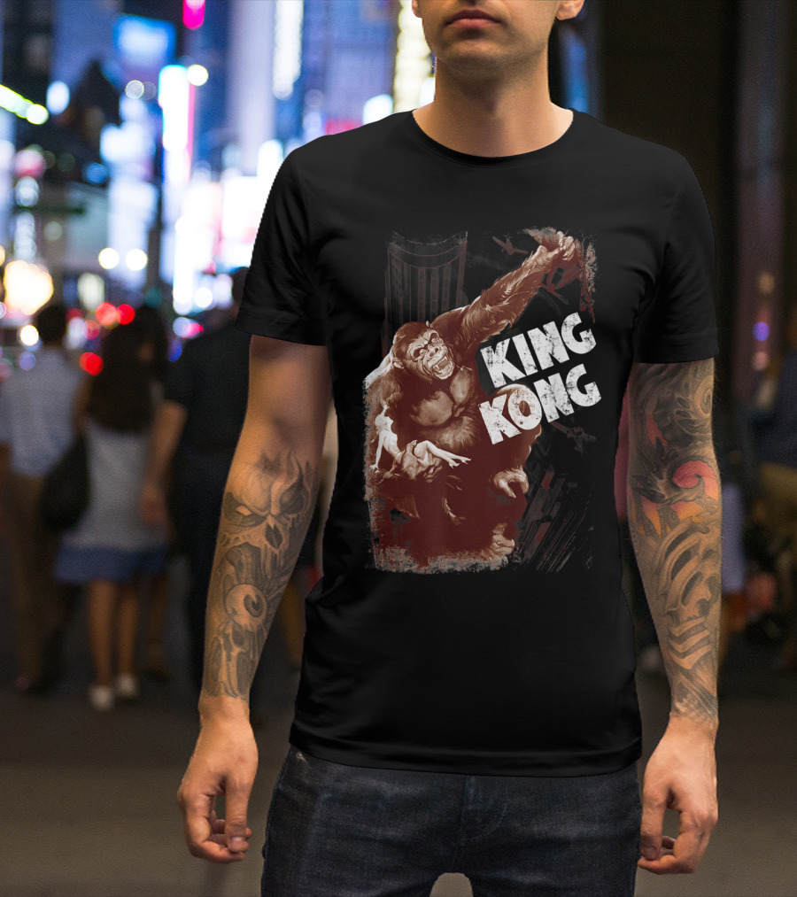 King Kong Sepia Skyscraper Adventure T-Shirt