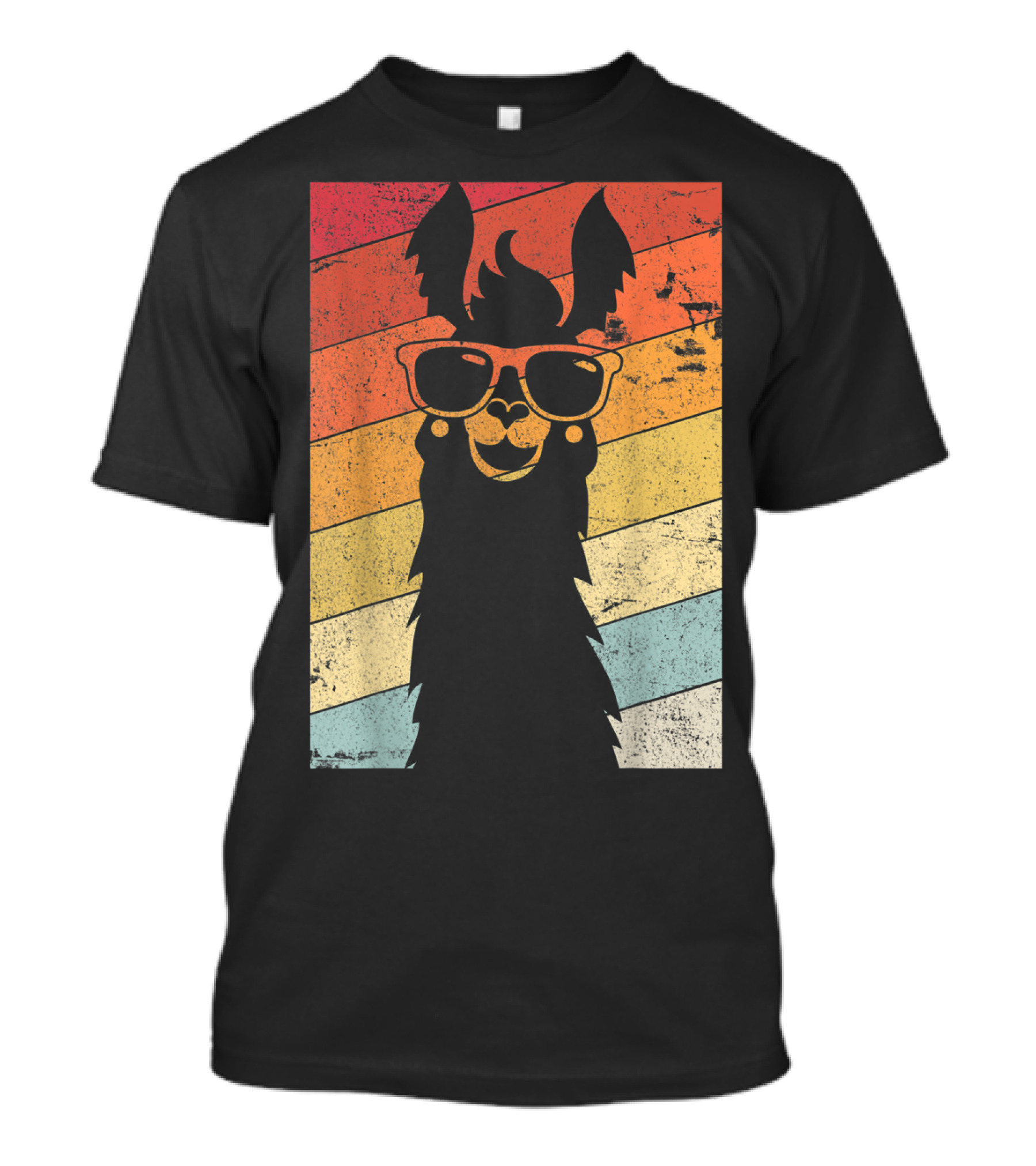 Llama Style Retro Sunset Alpaca With Sunglasses T-Shirt