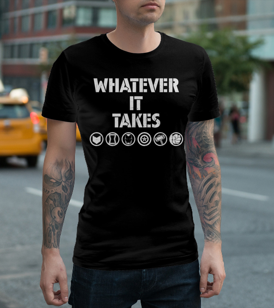 Whatever It Takes Marvel Avengers Endgame Hero Symbols T-Shirt