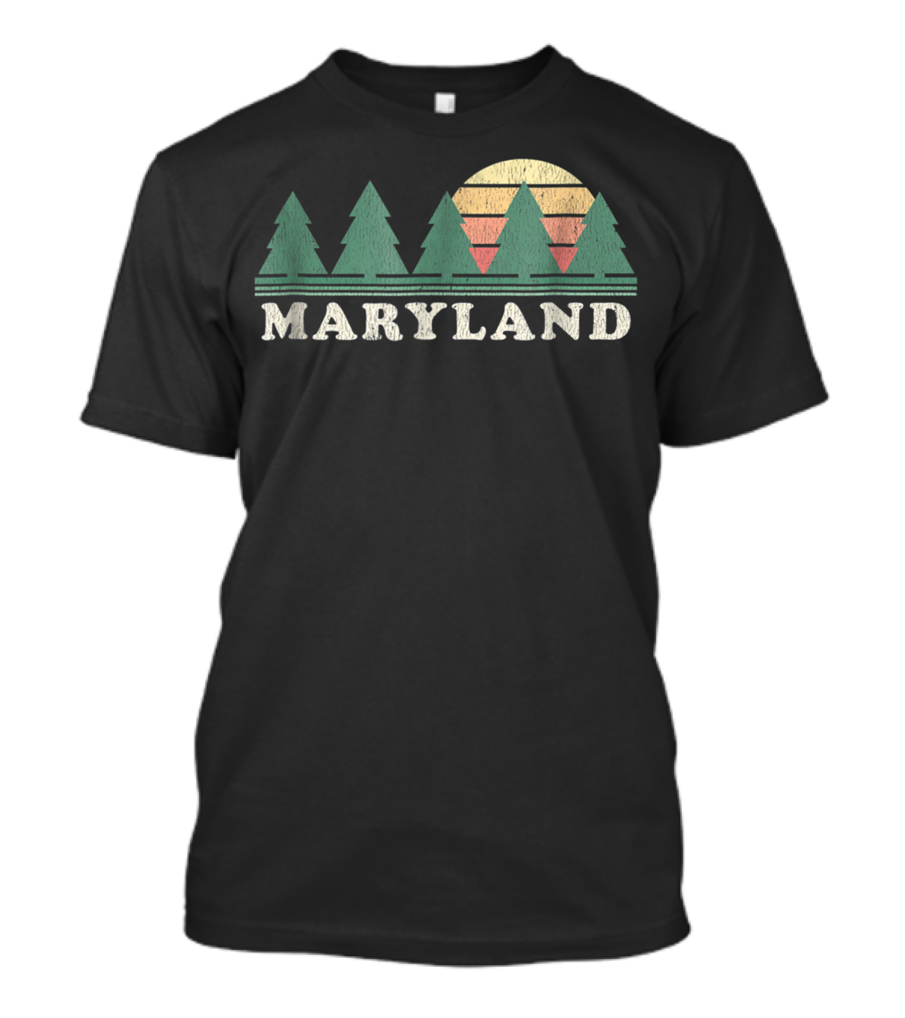 Maryland Vintage 70s Sunset Forest Retro T-Shirt