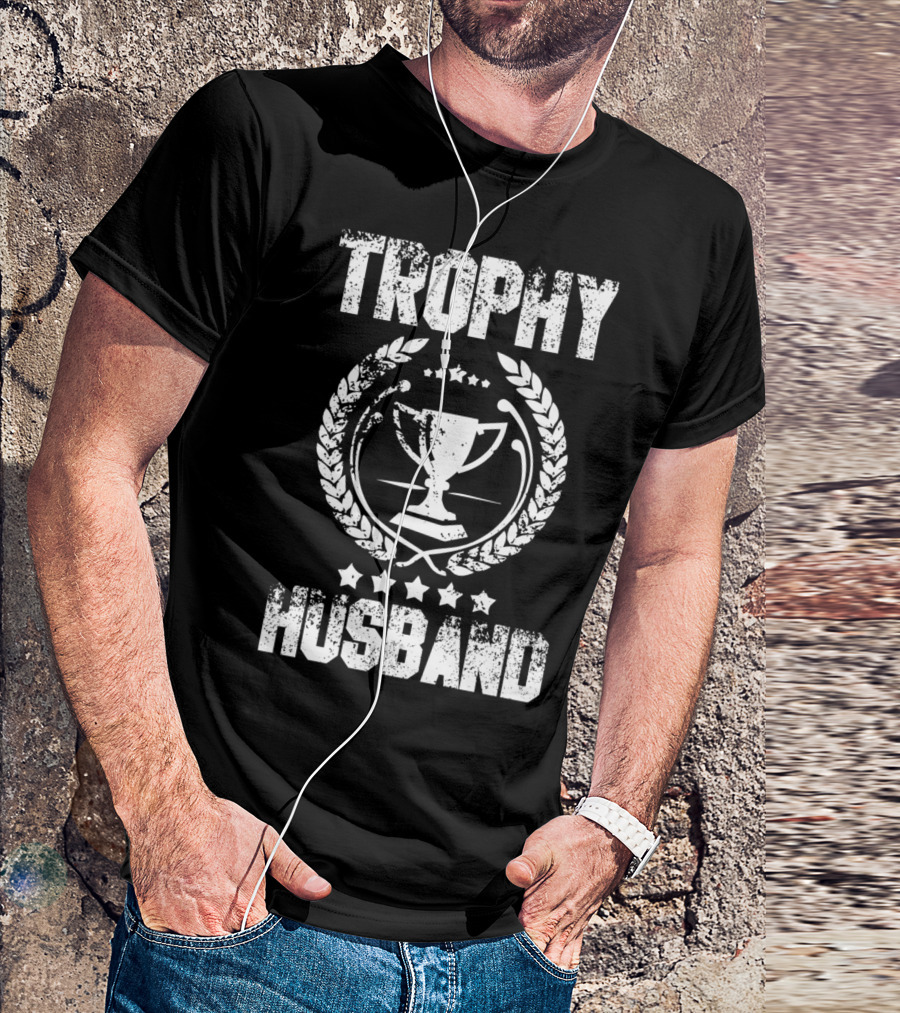 Trophy Husband Laurel Wreath Stars Cup T-Shirt