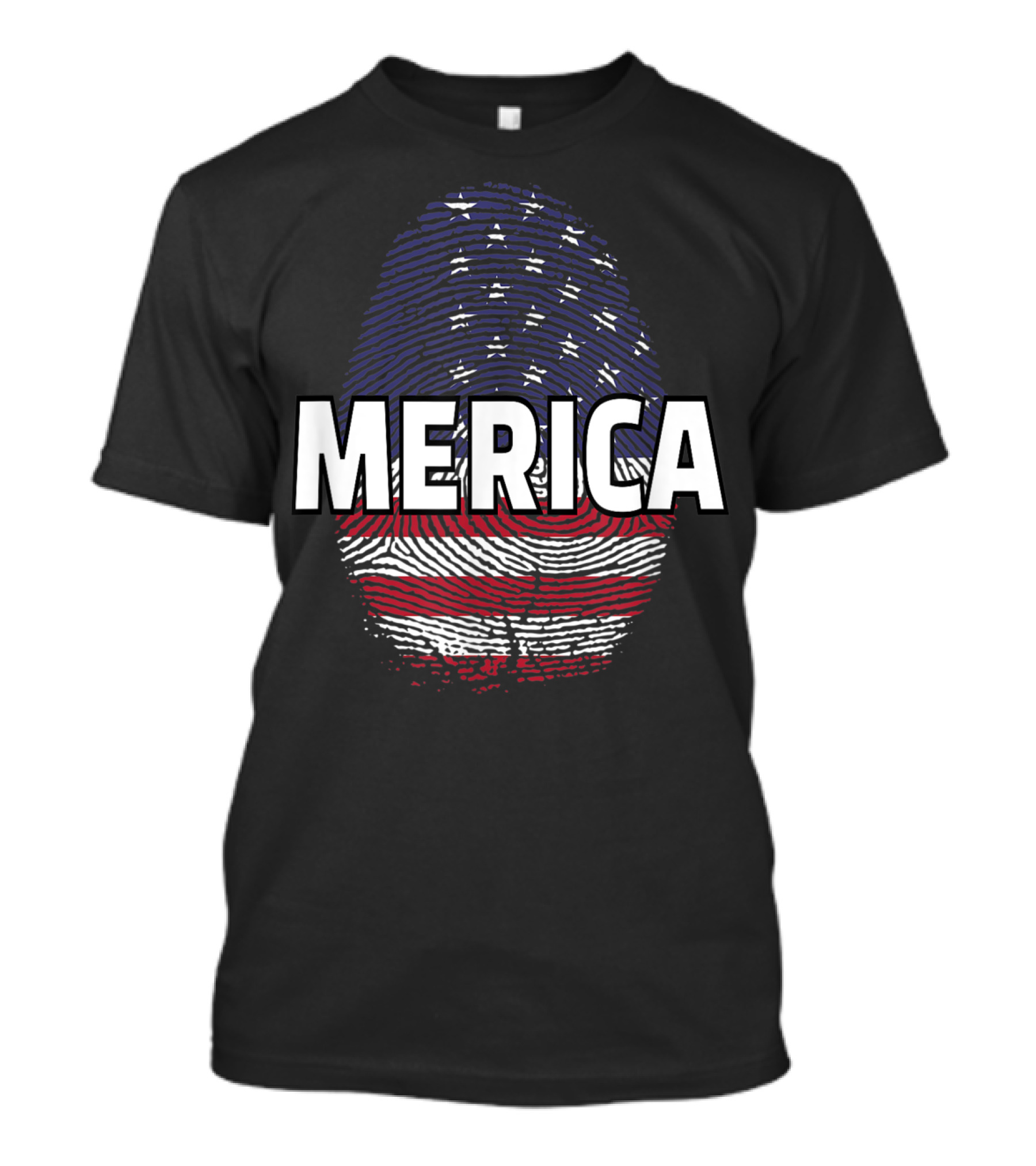 MERICA Fingerprint American Flag 4th Of July T-Shirt