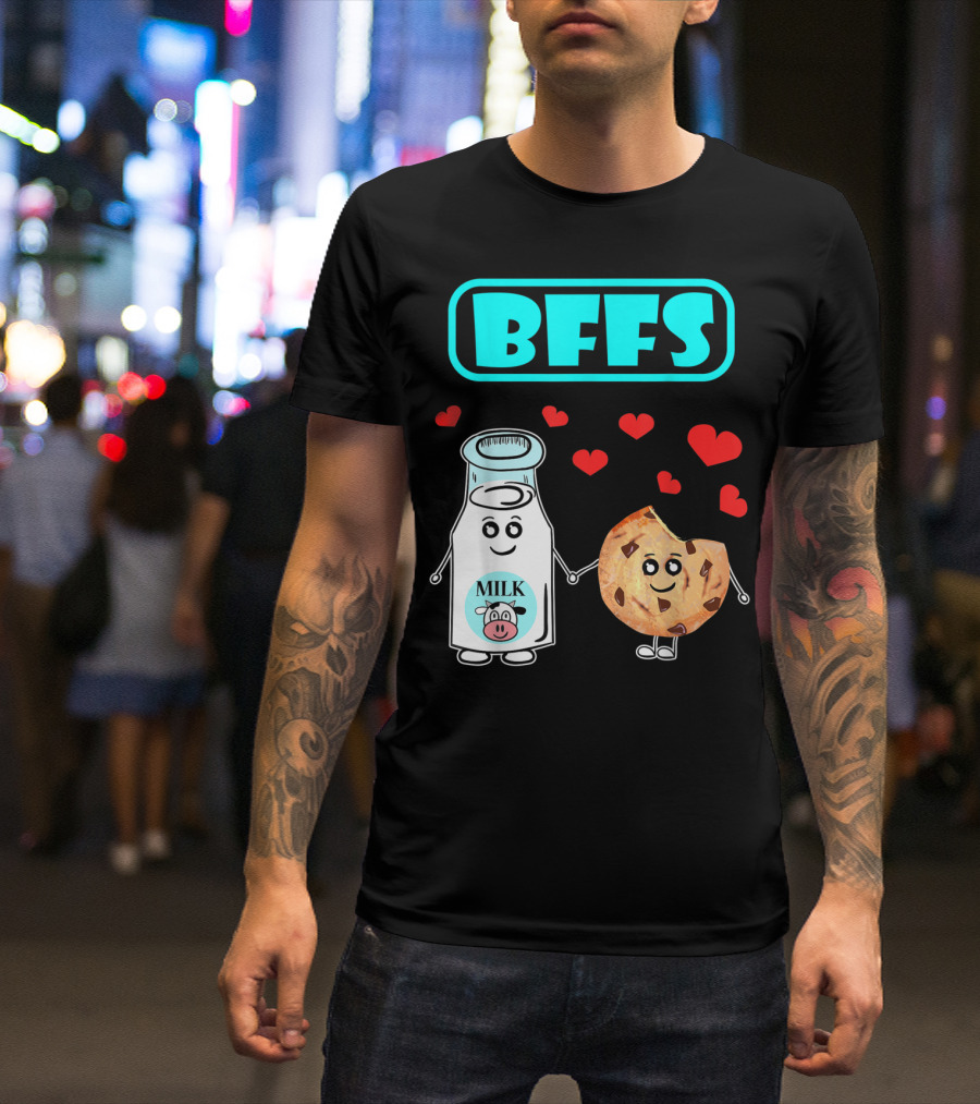 BFFS Milk N Cookies Cute Kawaii Food Friends T-Shirt
