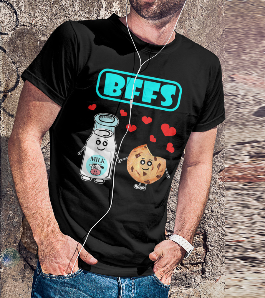 BFFS Milk N Cookies Cute Kawaii Food Friends T-Shirt