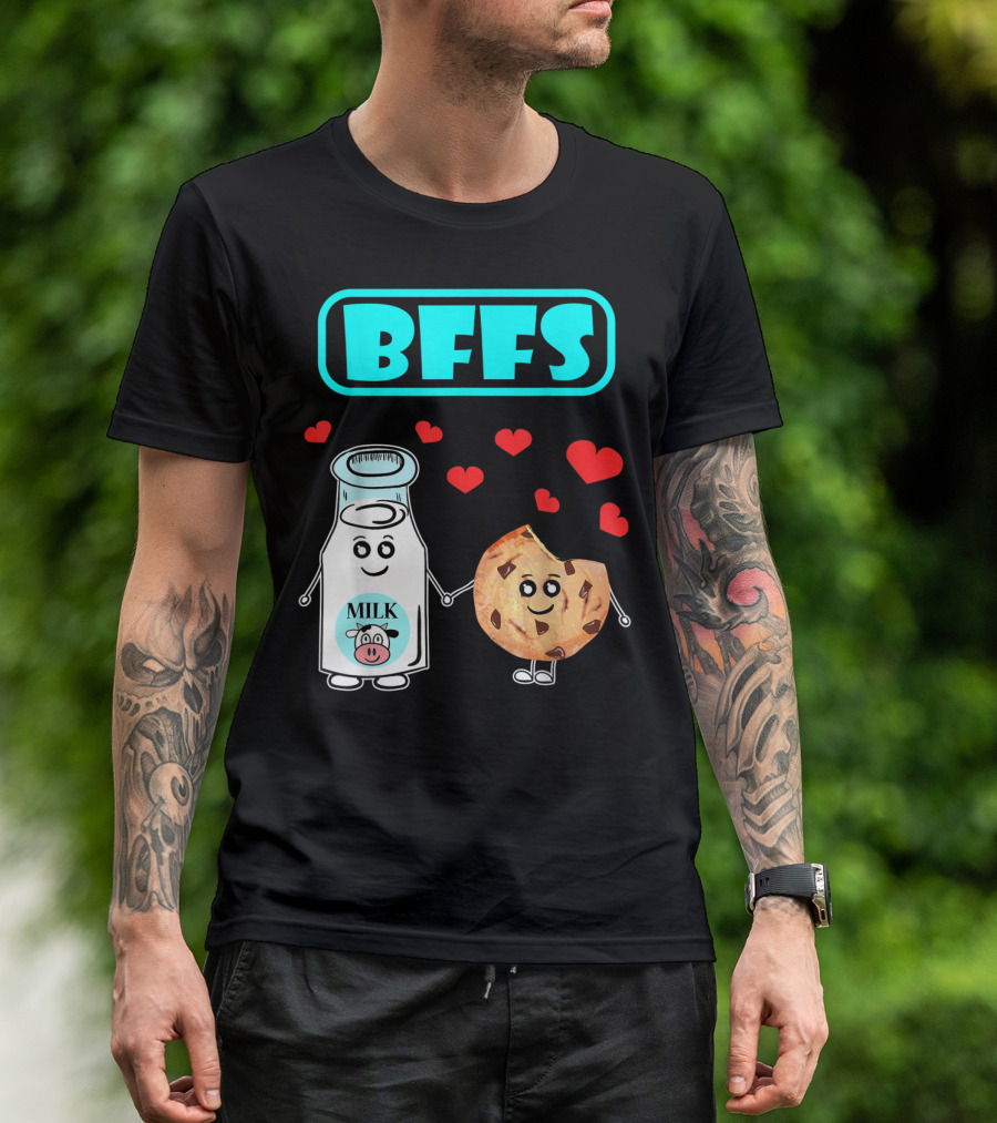BFFS Milk N Cookies Cute Kawaii Food Friends T-Shirt