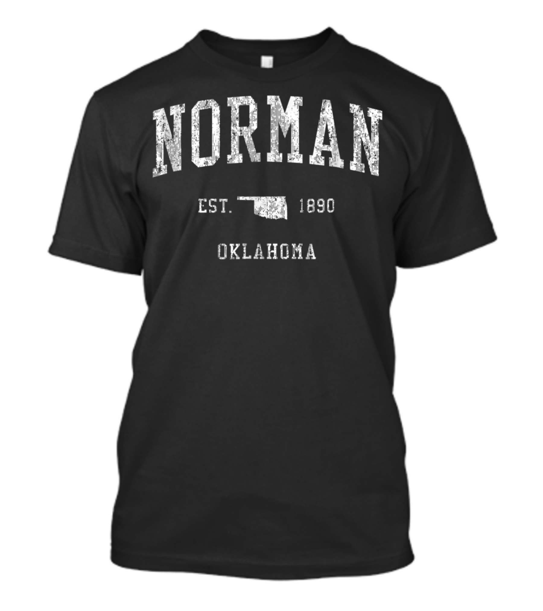 Norman Oklahoma EST 1890 Vintage Athletic State Outline T-Shirt