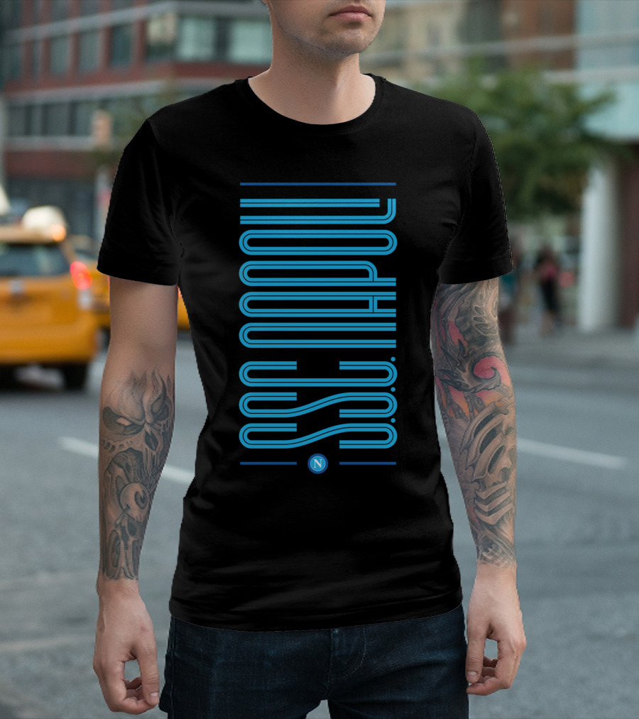 Ssc Napoli Maze Design Blue Lines T-Shirt