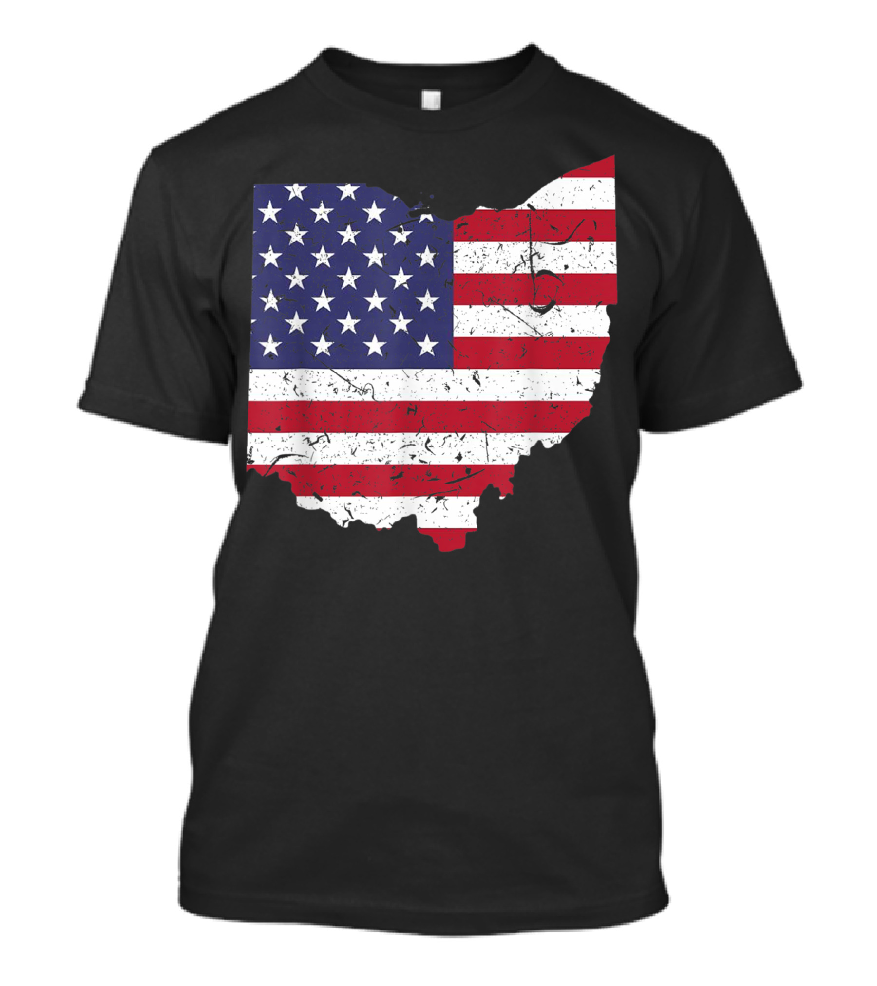 Ohio State American Flag Map 4th Of July Pride T-Shirt