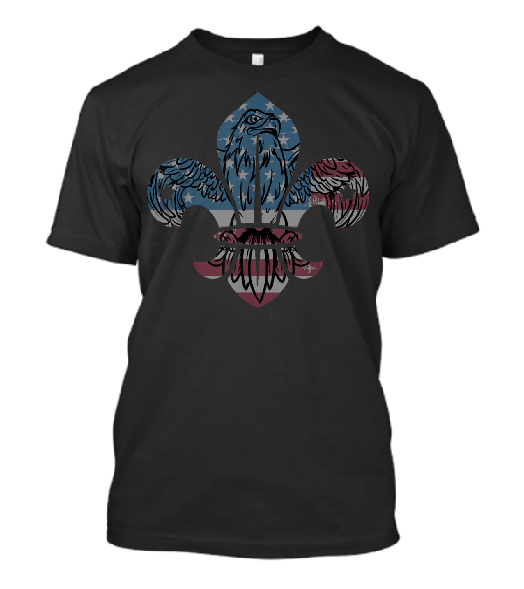 Patriotic Scout Eagle With US Flag Fleur-de-lis T-Shirt