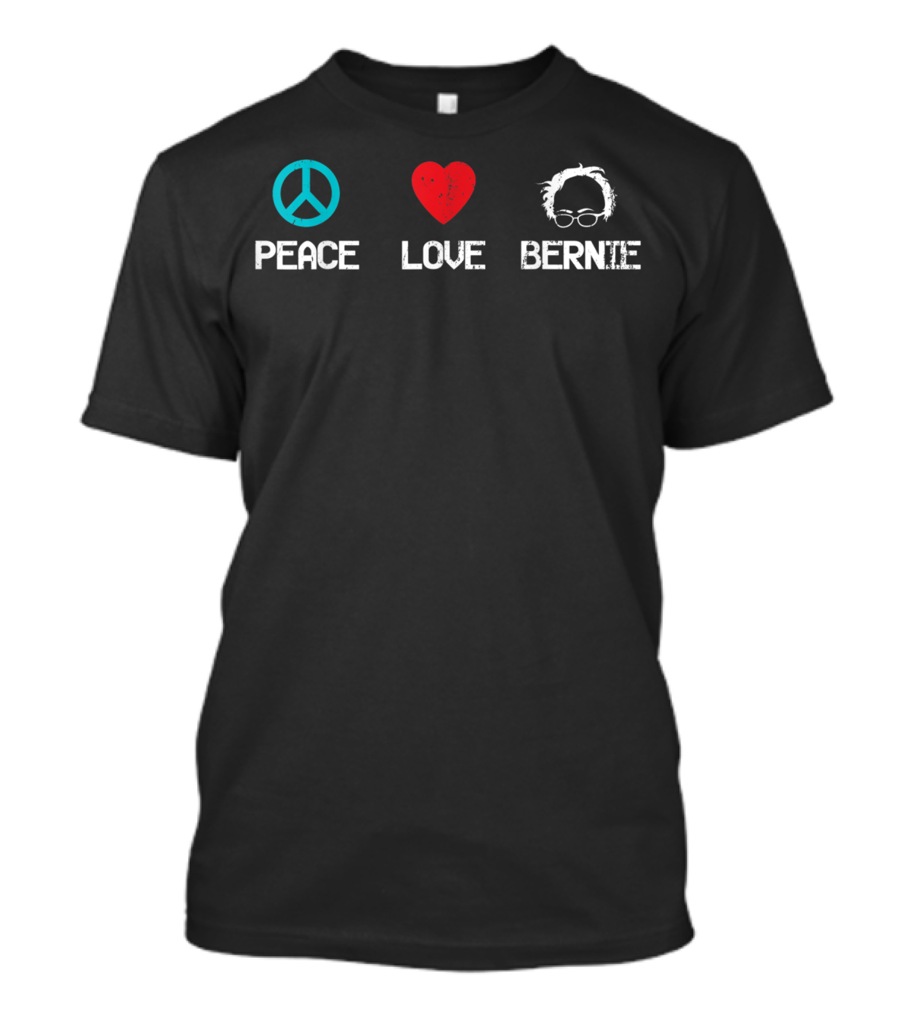 Peace Love Bernie Sanders Activiss Iconic Symbols T-Shirt