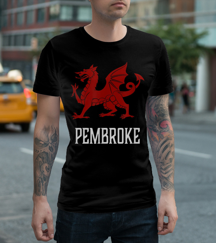 Pembroke Wales Welsh Flag Cymru Red Dragon T-Shirt