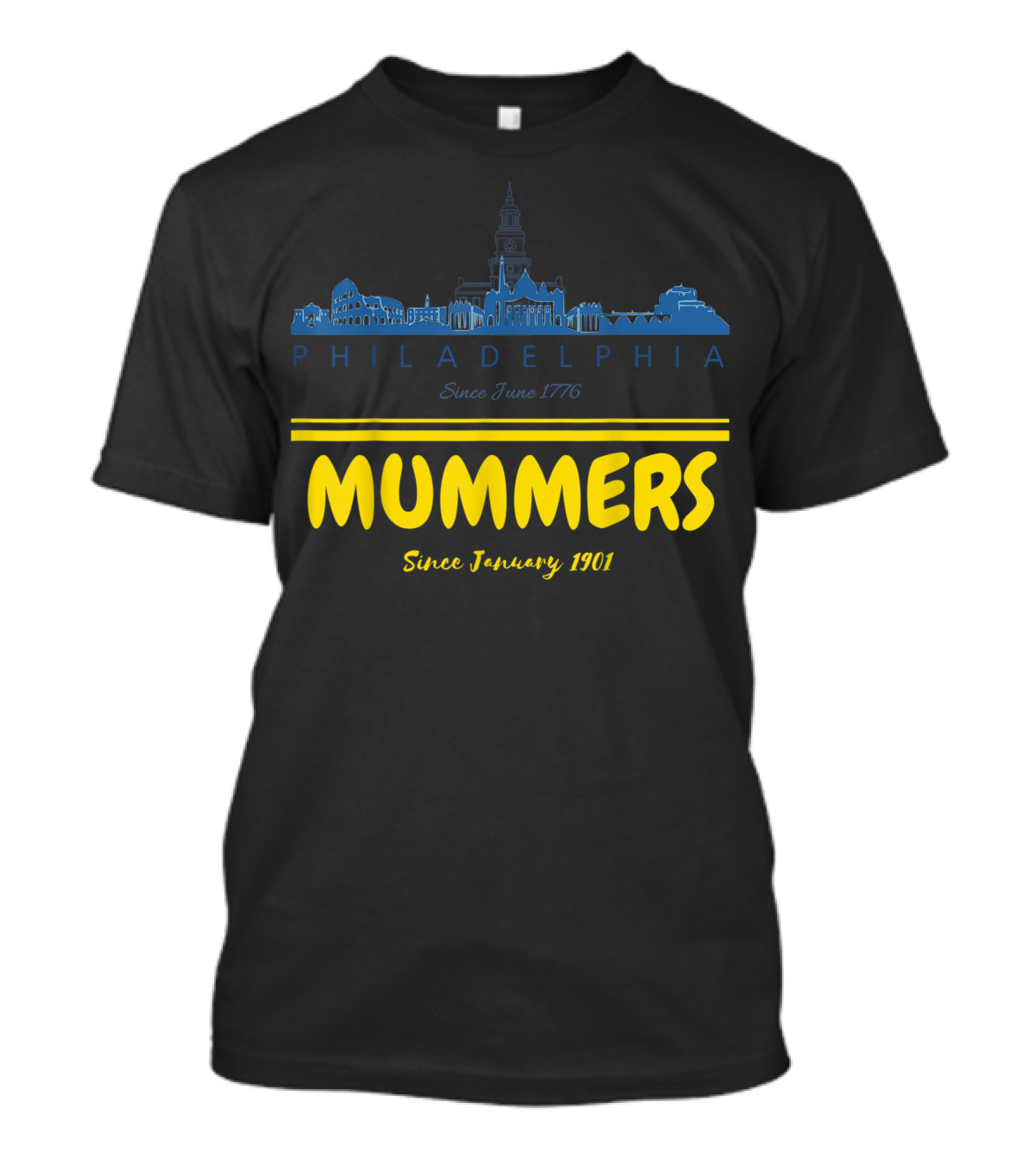 Philadelphia Mummers Since January 1901 Parade Skyline T-Shirt