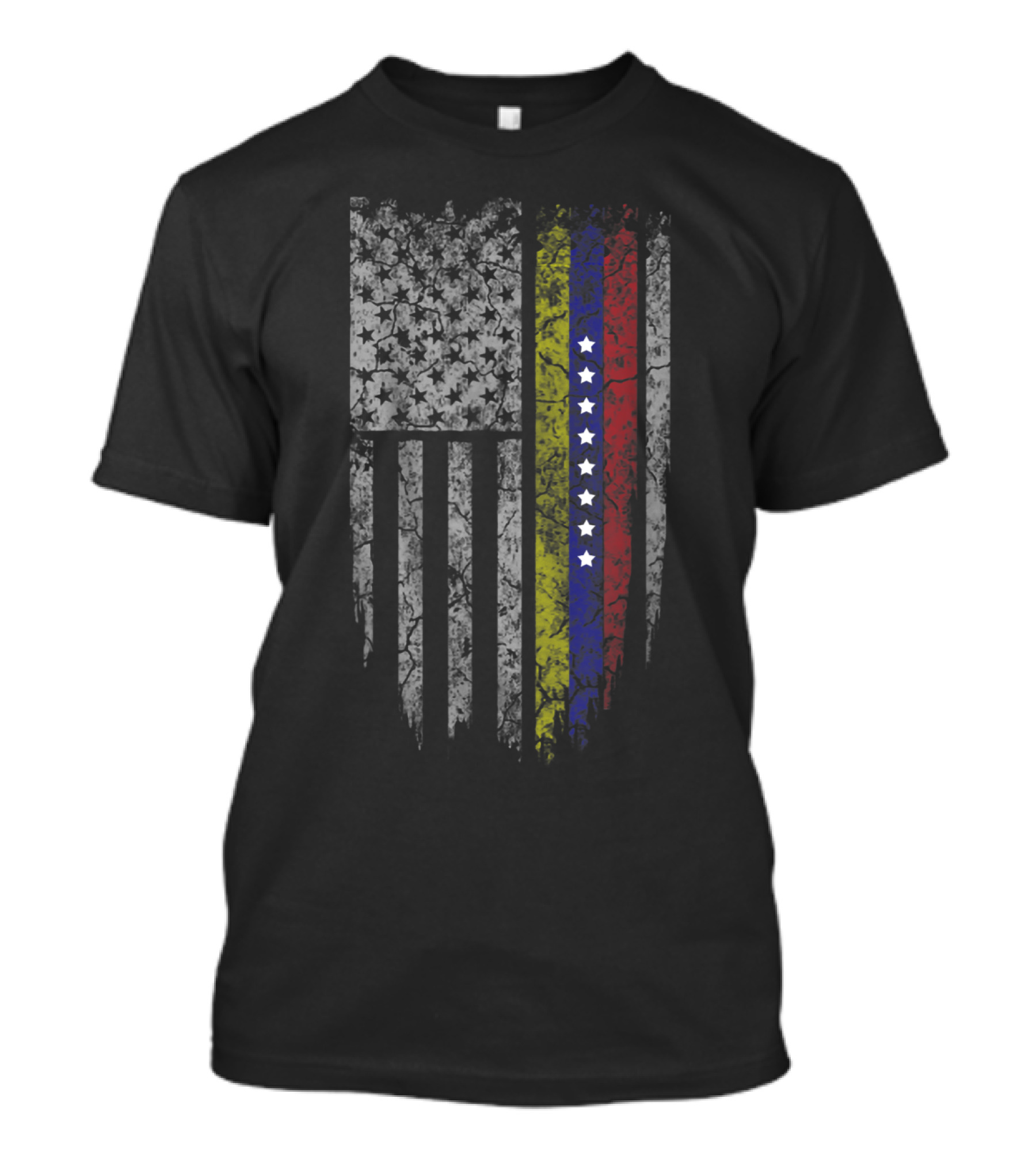 Proud Venezuela American Flag Grunge Style United T-Shirt