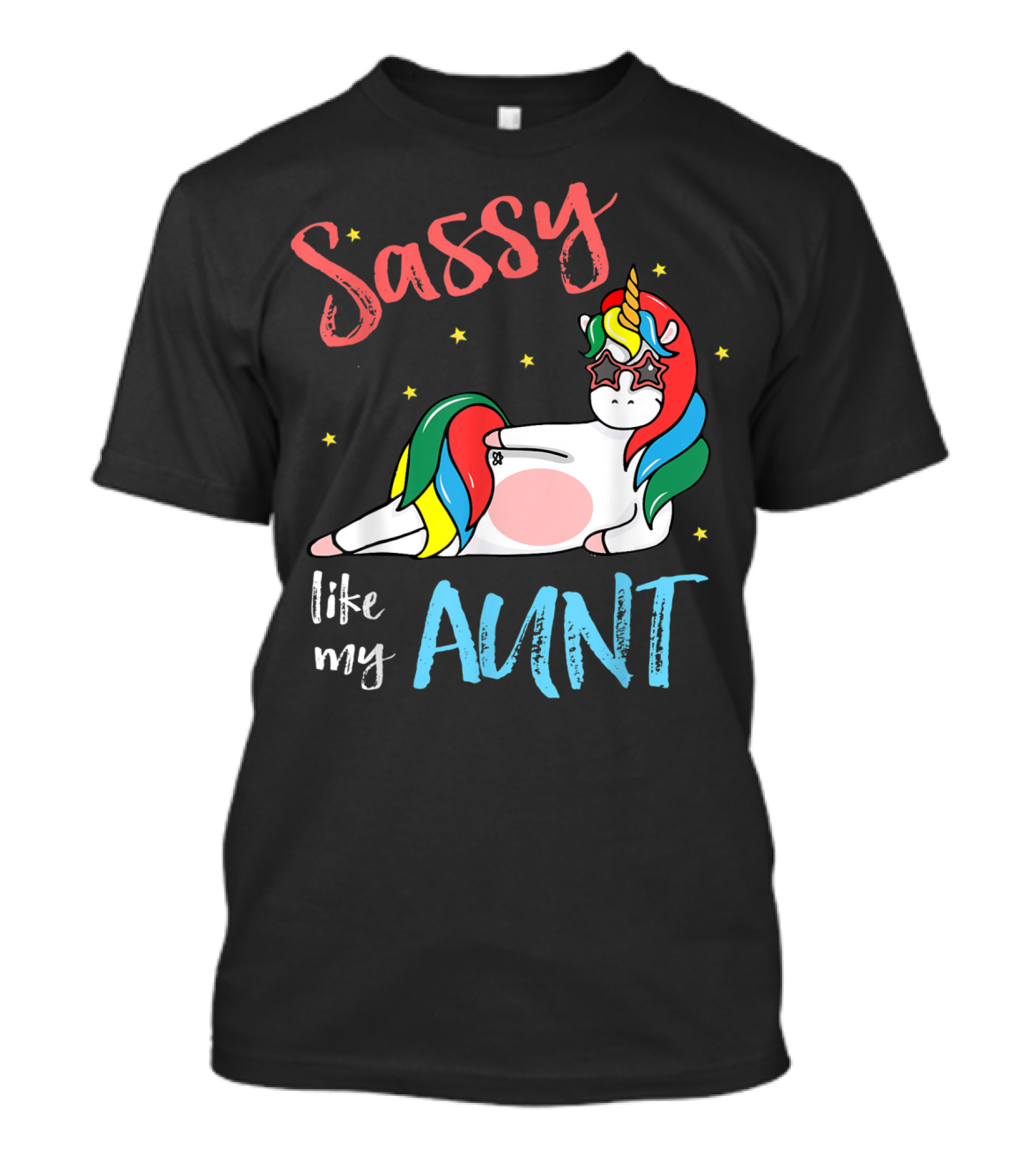 Sassy Like My Aunt Colorful Unicorn Toddler Girl Niece T-Shirt