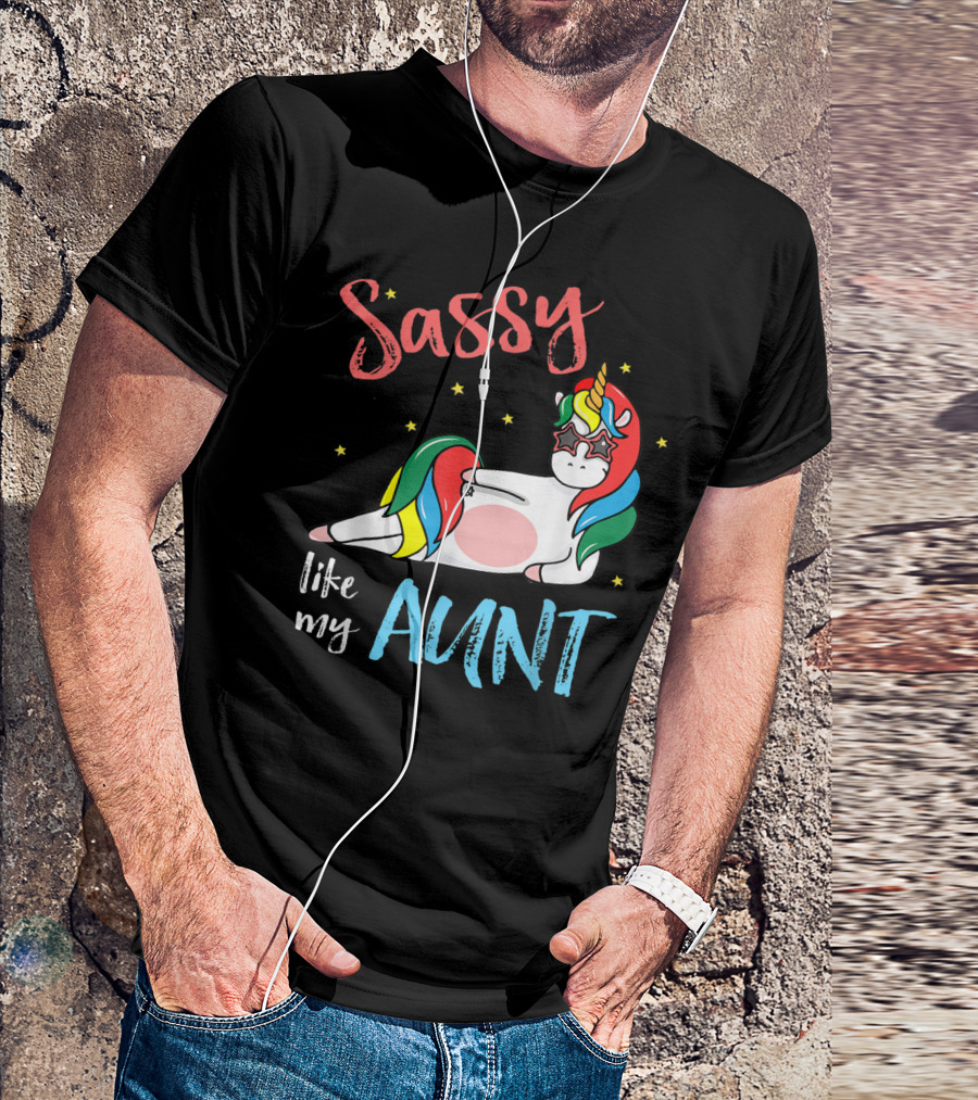 Sassy Like My Aunt Colorful Unicorn Toddler Girl Niece T-Shirt