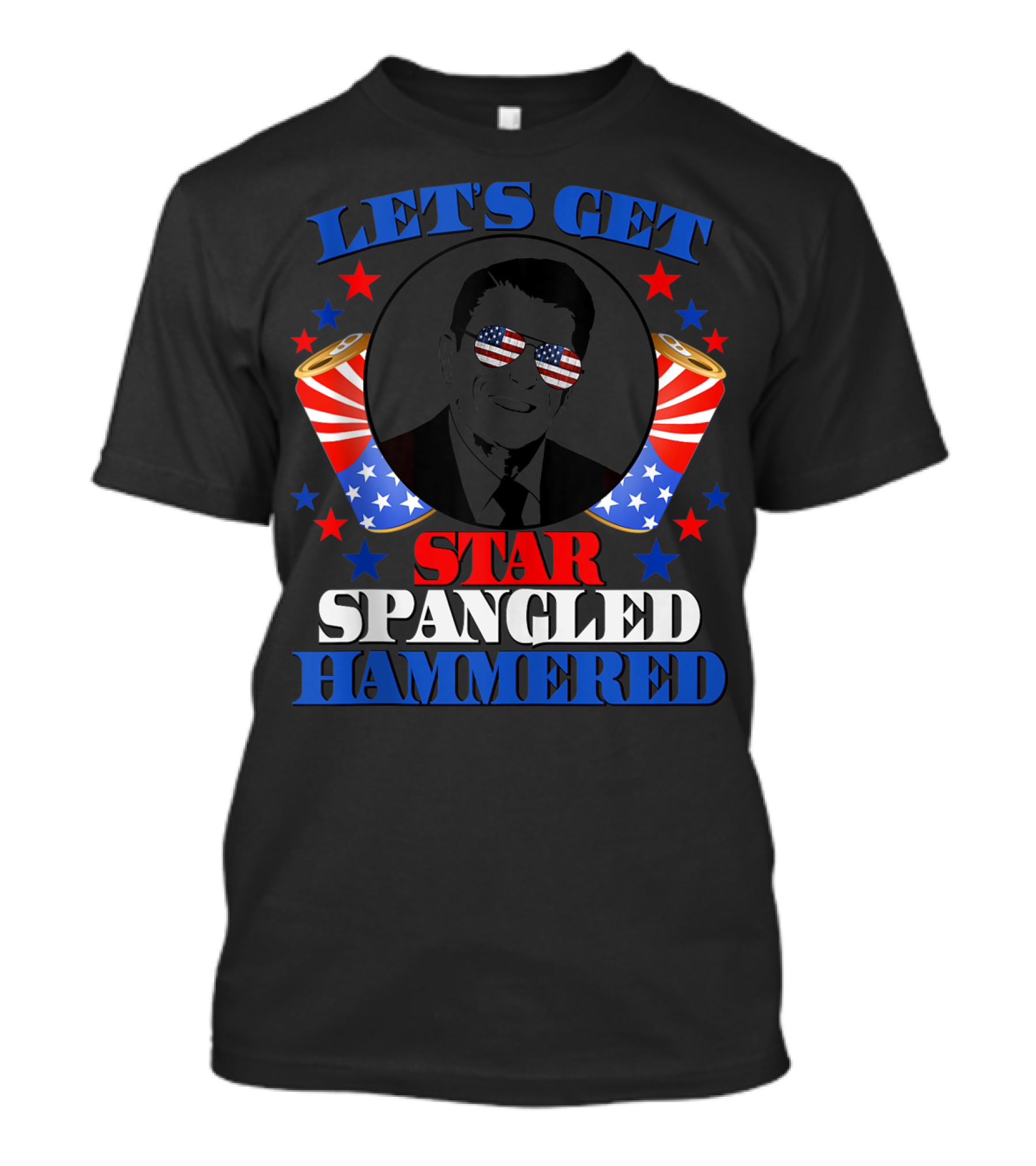 Let's Get Star Spangled Hammered Funny Reagan T-Shirt