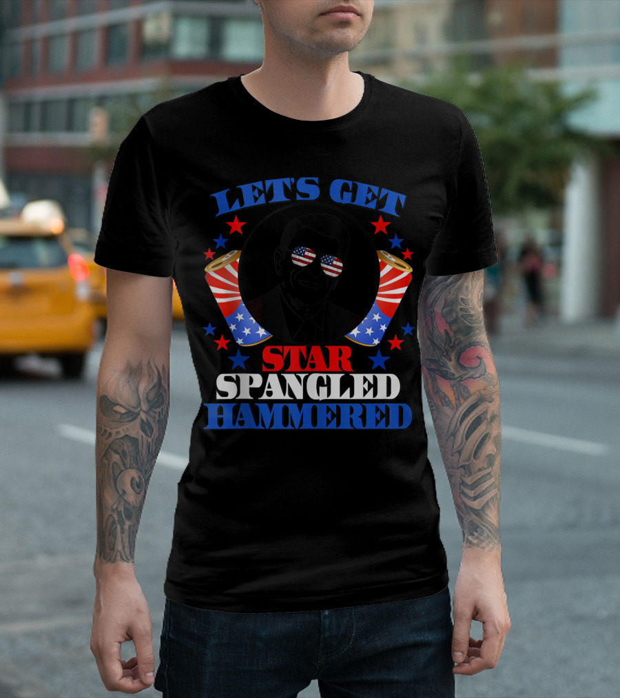 Let's Get Star Spangled Hammered Funny Reagan T-Shirt