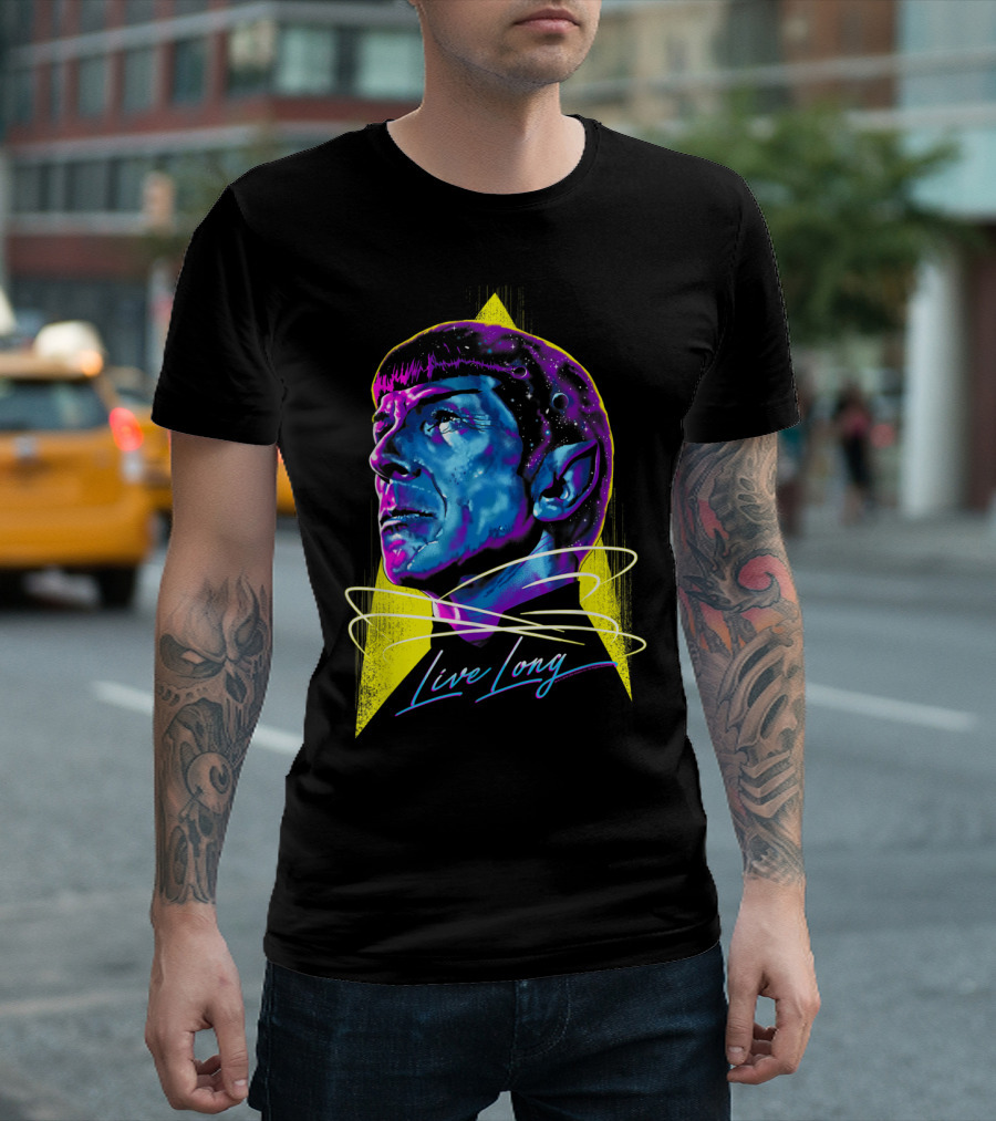 Star Trek Spock Live Long Vibrant Galaxy T-Shirt