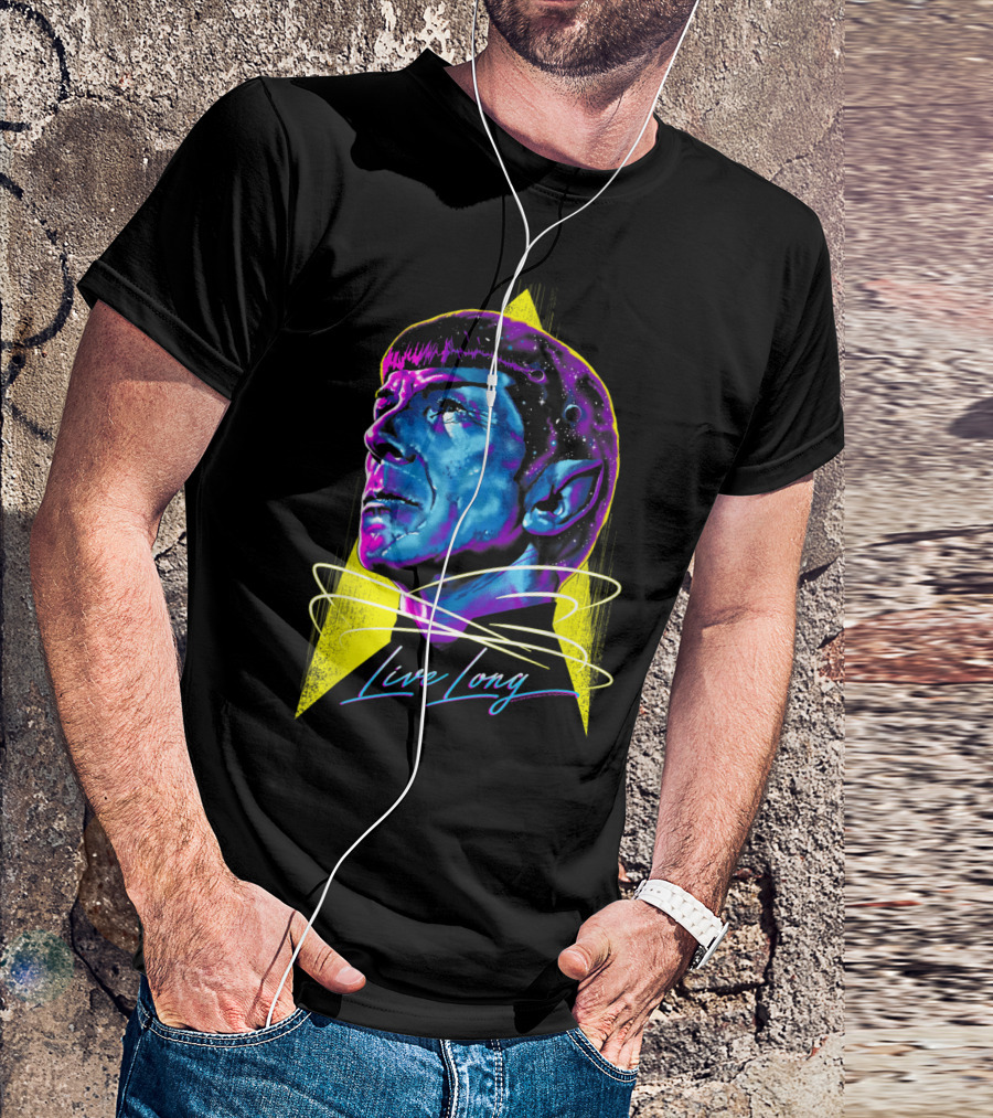 Star Trek Spock Live Long Vibrant Galaxy T-Shirt