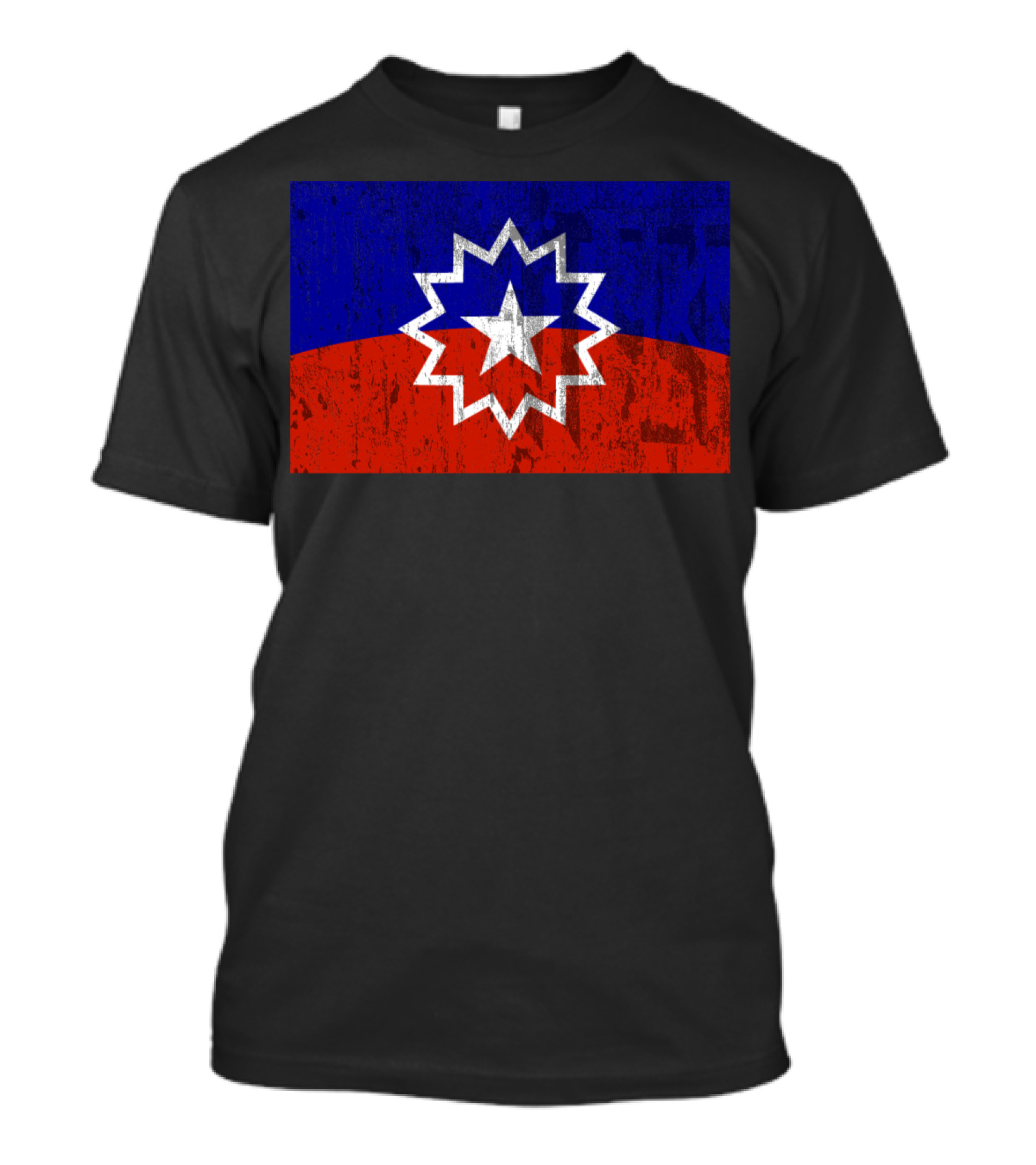 Juneteenth Flag Starburst Symbol On Vintage Style Background T-Shirt