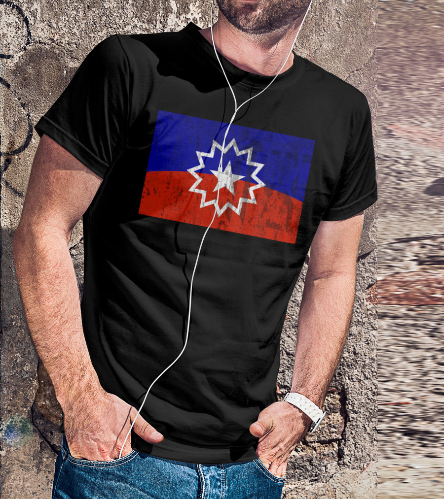 Juneteenth Flag Starburst Symbol On Vintage Style Background T-Shirt