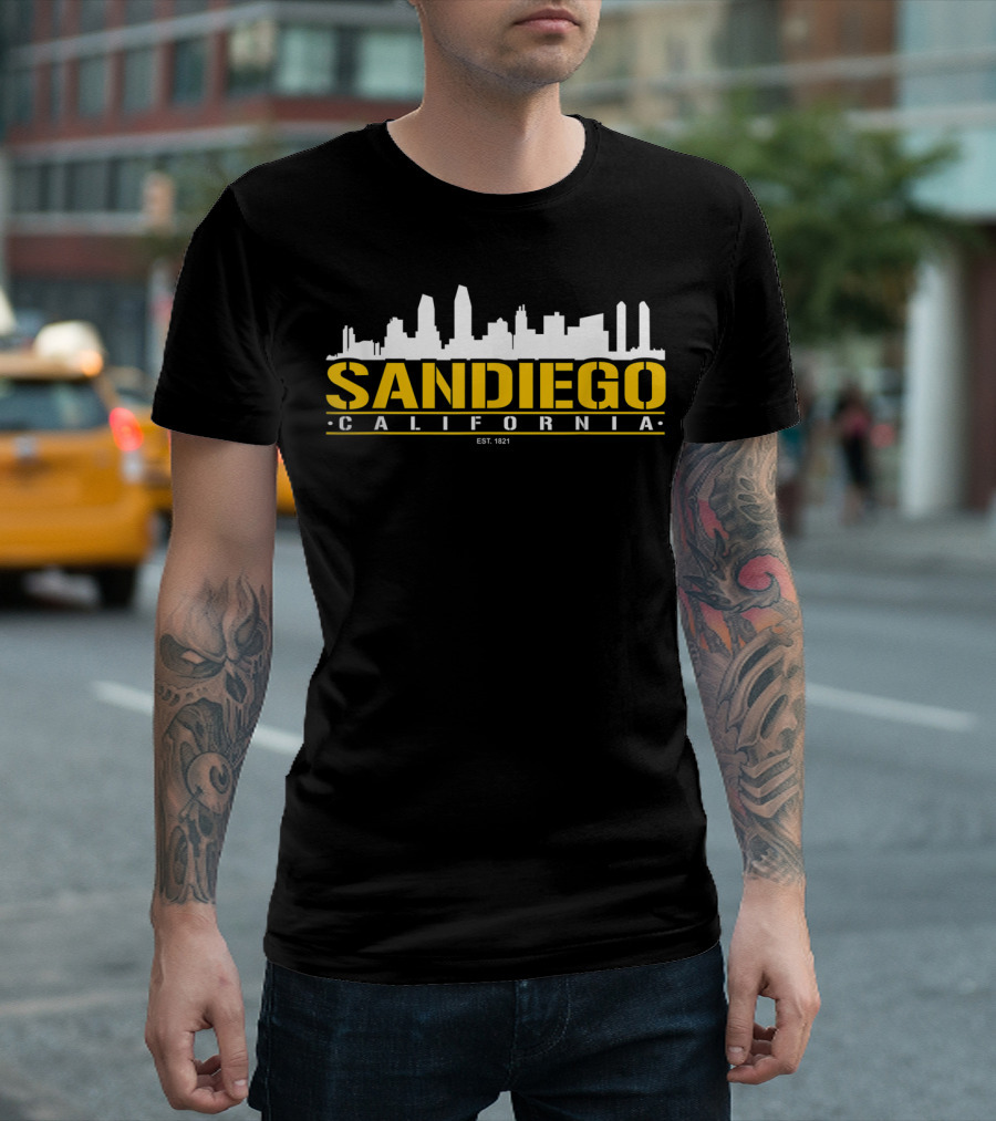San Diego California Skyline Classic Established 1821 T-Shirt