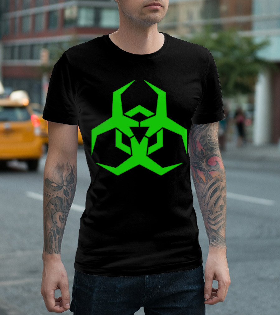 Toxic Green Biohazard Symbol Contagion T-Shirt