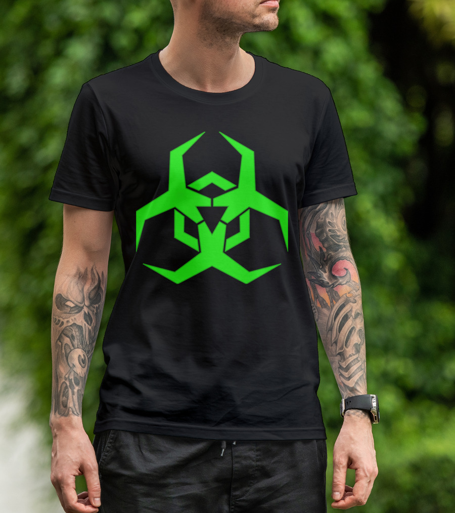 Toxic Green Biohazard Symbol Contagion T-Shirt