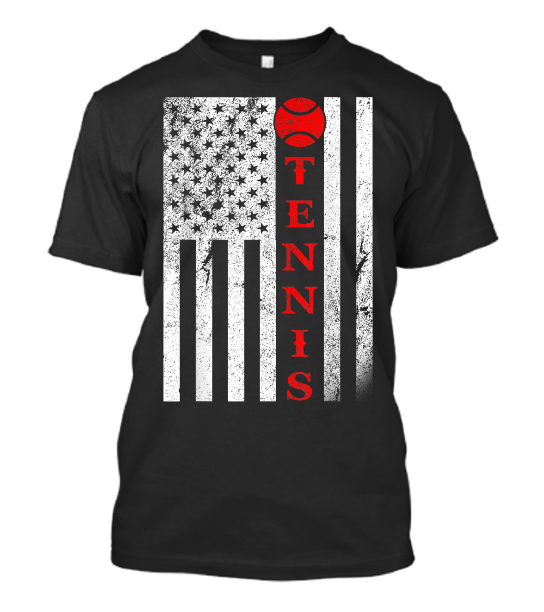 Vintage American Flag Red Tennis USA T-Shirt