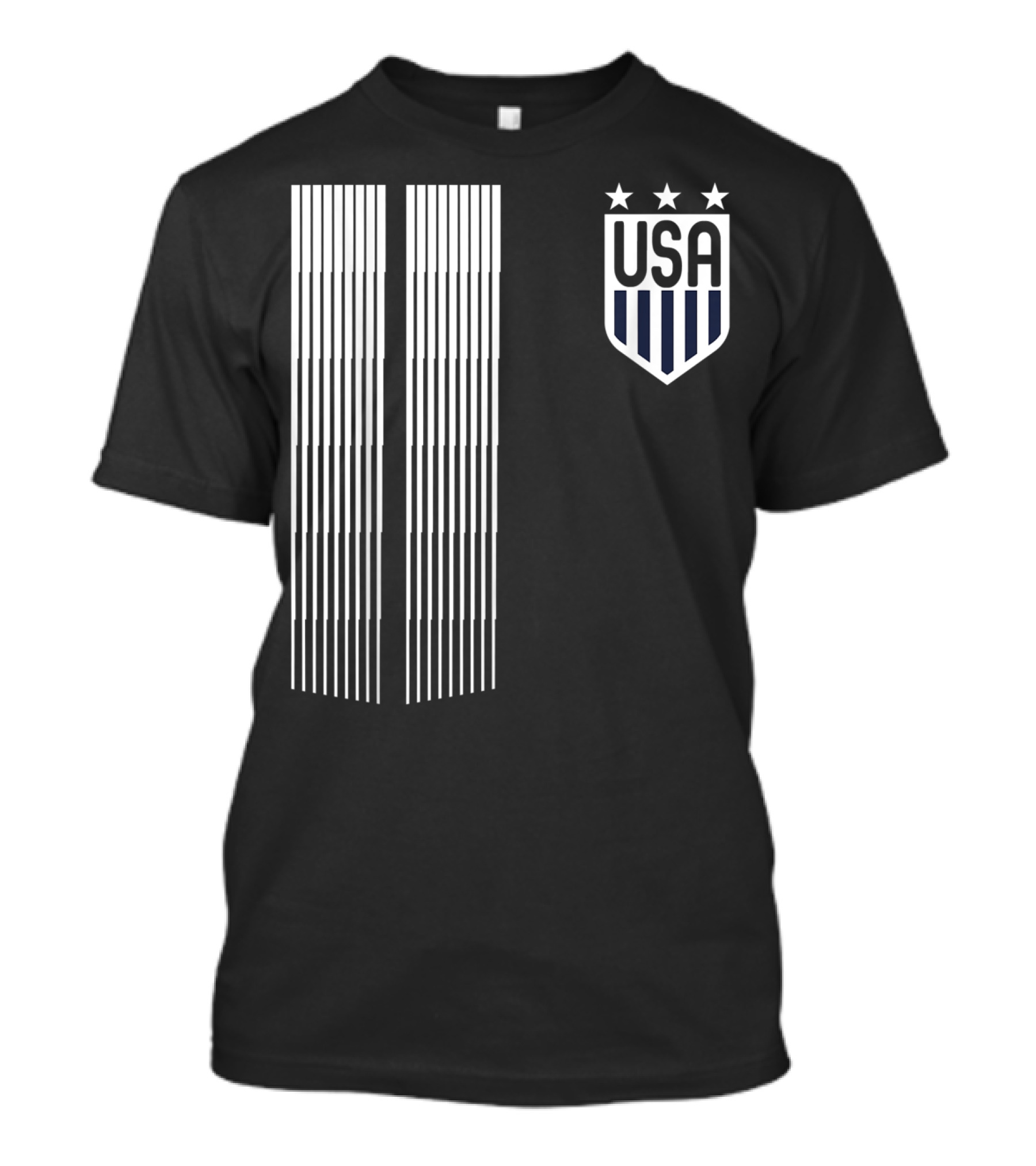USA Soccer Stars Emblem With Vertical Stripes T-Shirt