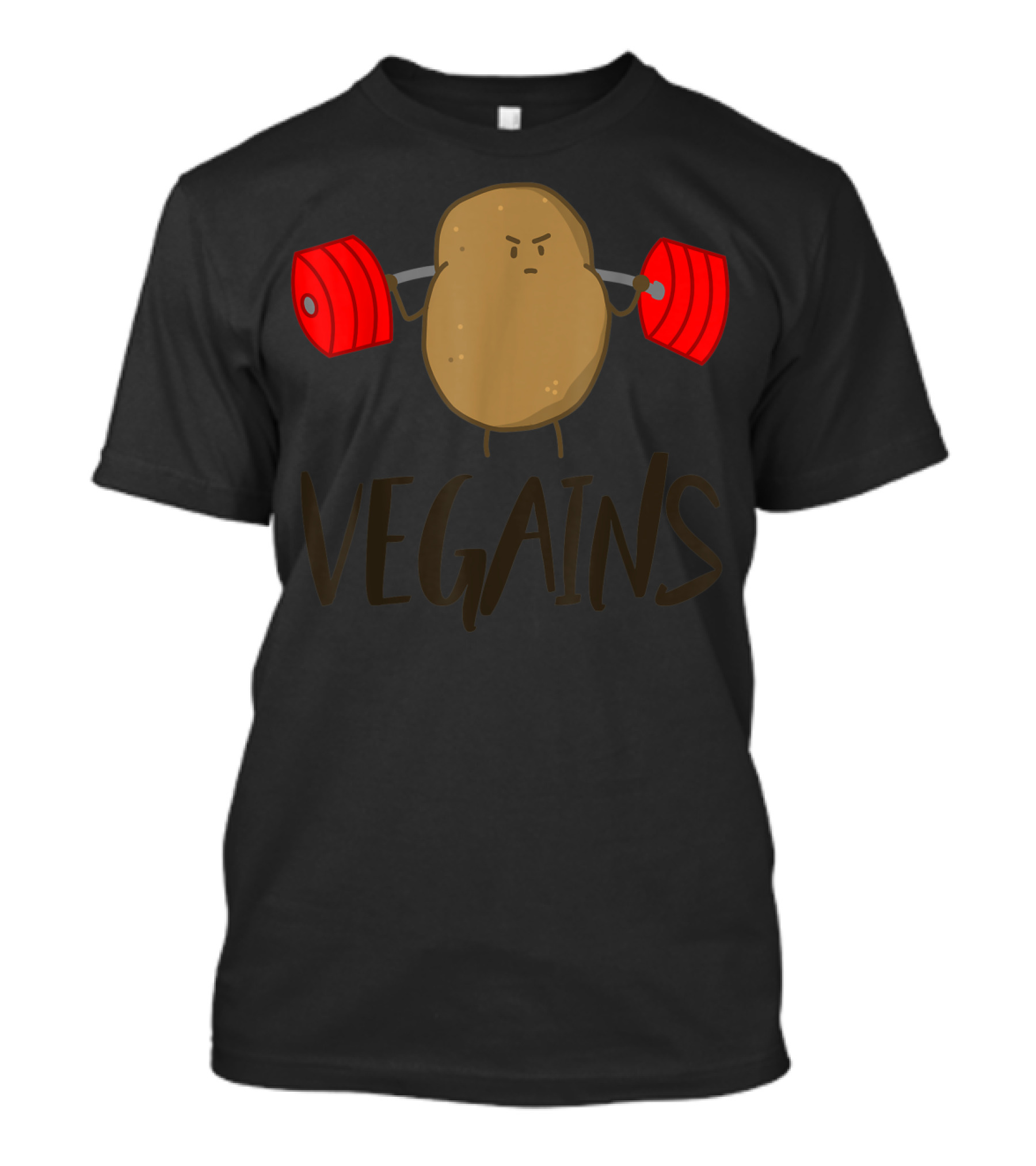 VEGAINS Potato Lifting Weights Plant Powered T-Shirt
