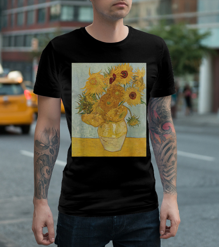 Vincent Van Gogh Sunflowers Vintage Painting Print T-Shirt