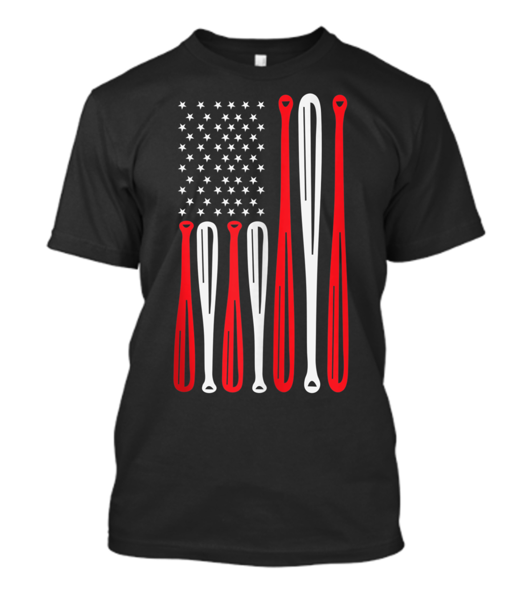Vintage American Flag Baseball Bats And Stars T-Shirt