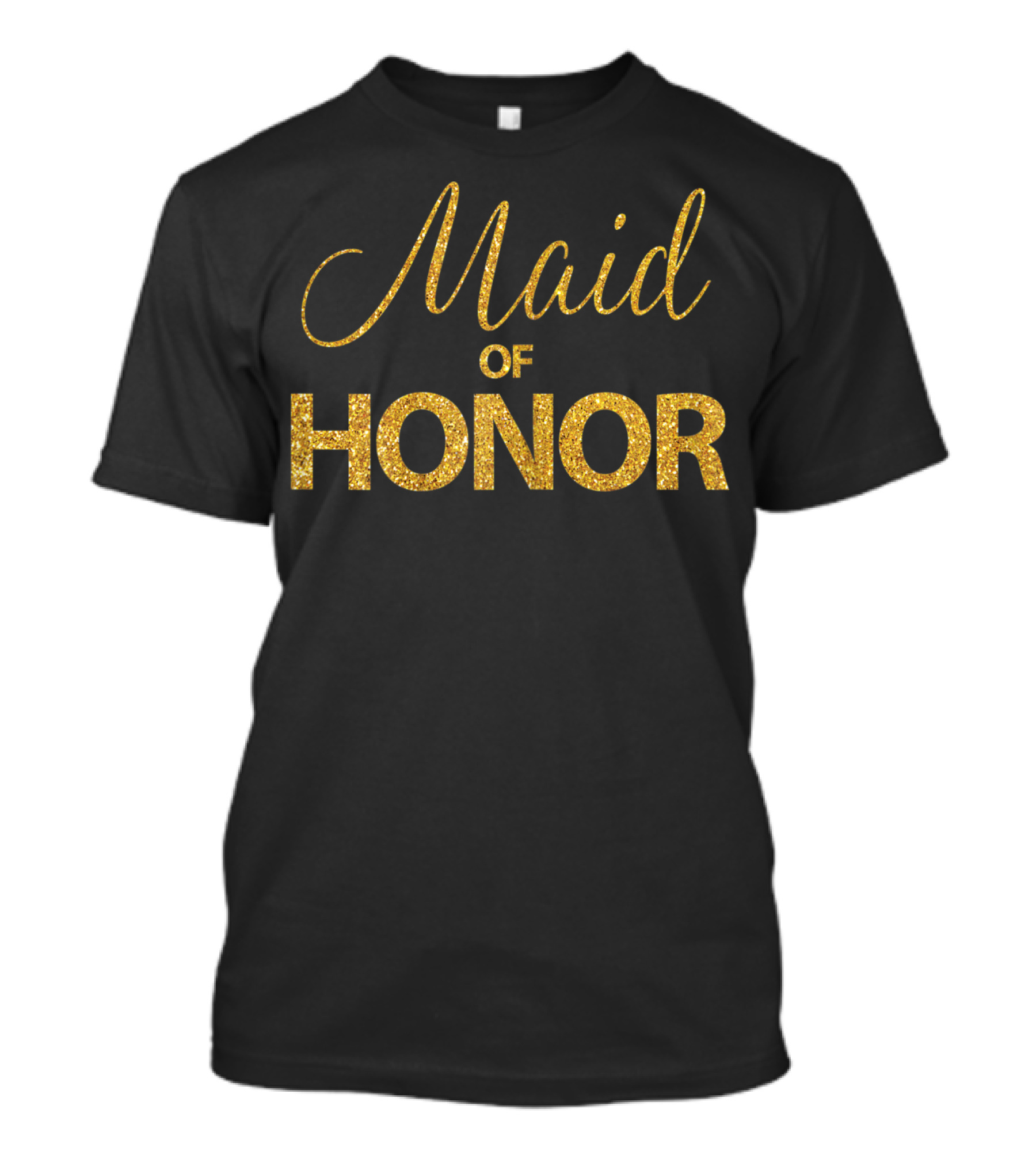 Maid Of Honor Bride Dark Yellow Sparkle T-Shirt