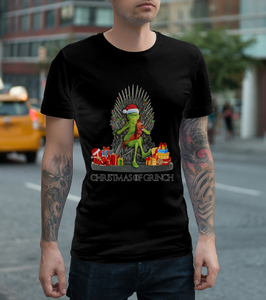 Christmas of Grinch Iron Throne Santa Hat Gifts T-Shirt