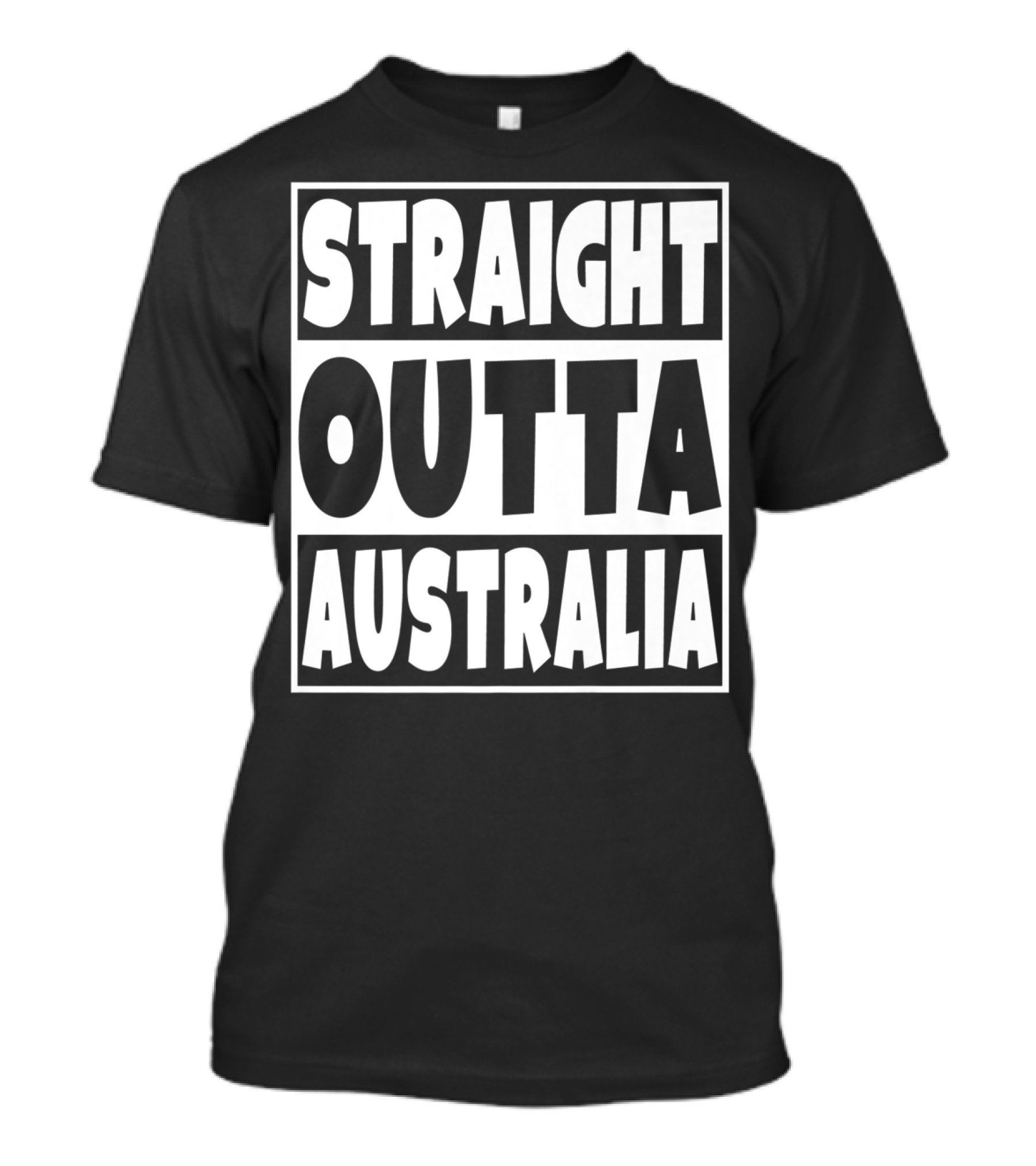 Straight Outta Australia Funny Aussi Tee Kangaroo Humor T-Shirt