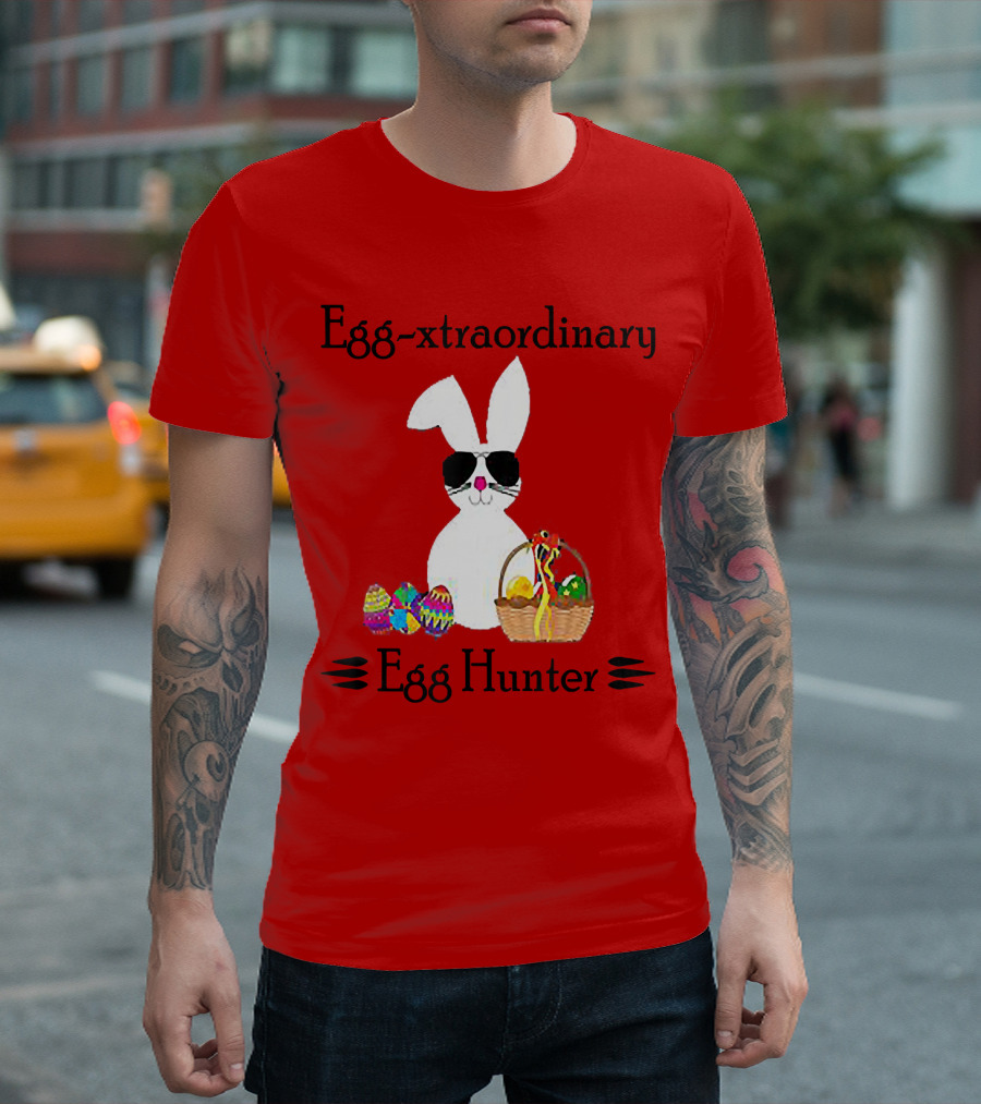 Egg-xtraordinary Egg Hunter Easter Boy Girl Cool Bunn T-Shirt