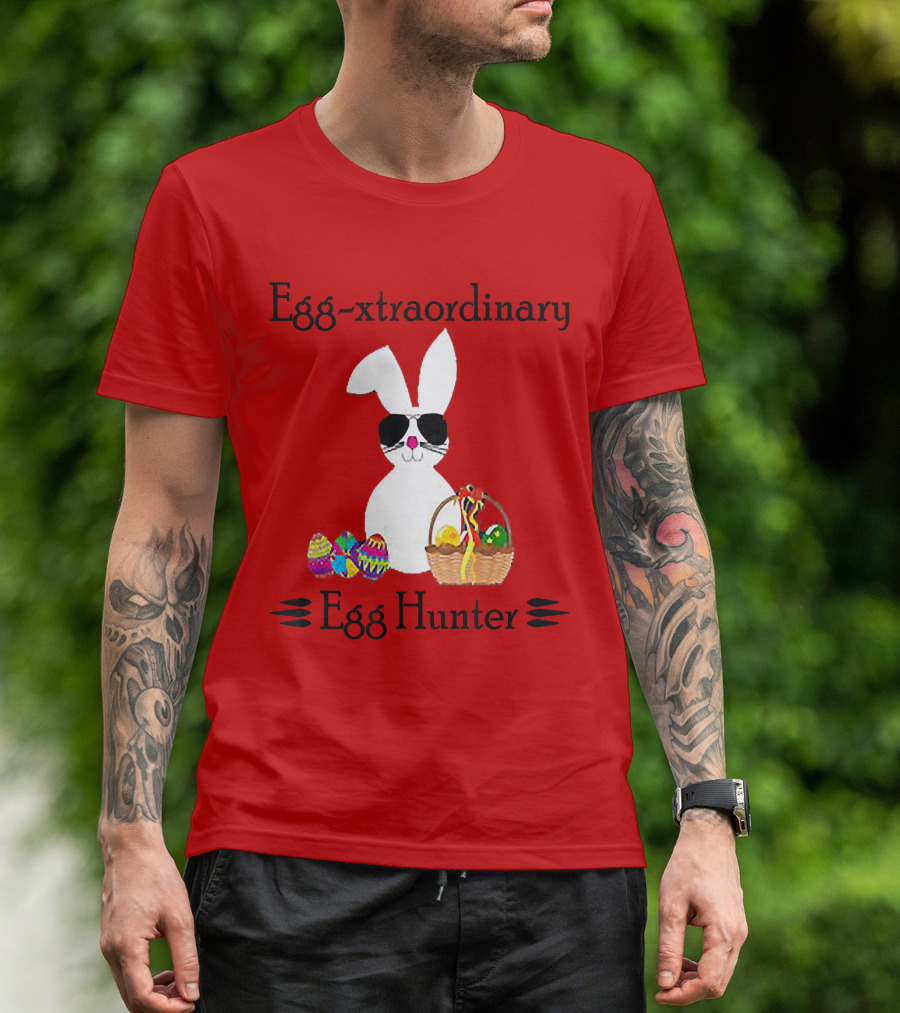 Egg-xtraordinary Egg Hunter Easter Boy Girl Cool Bunn T-Shirt