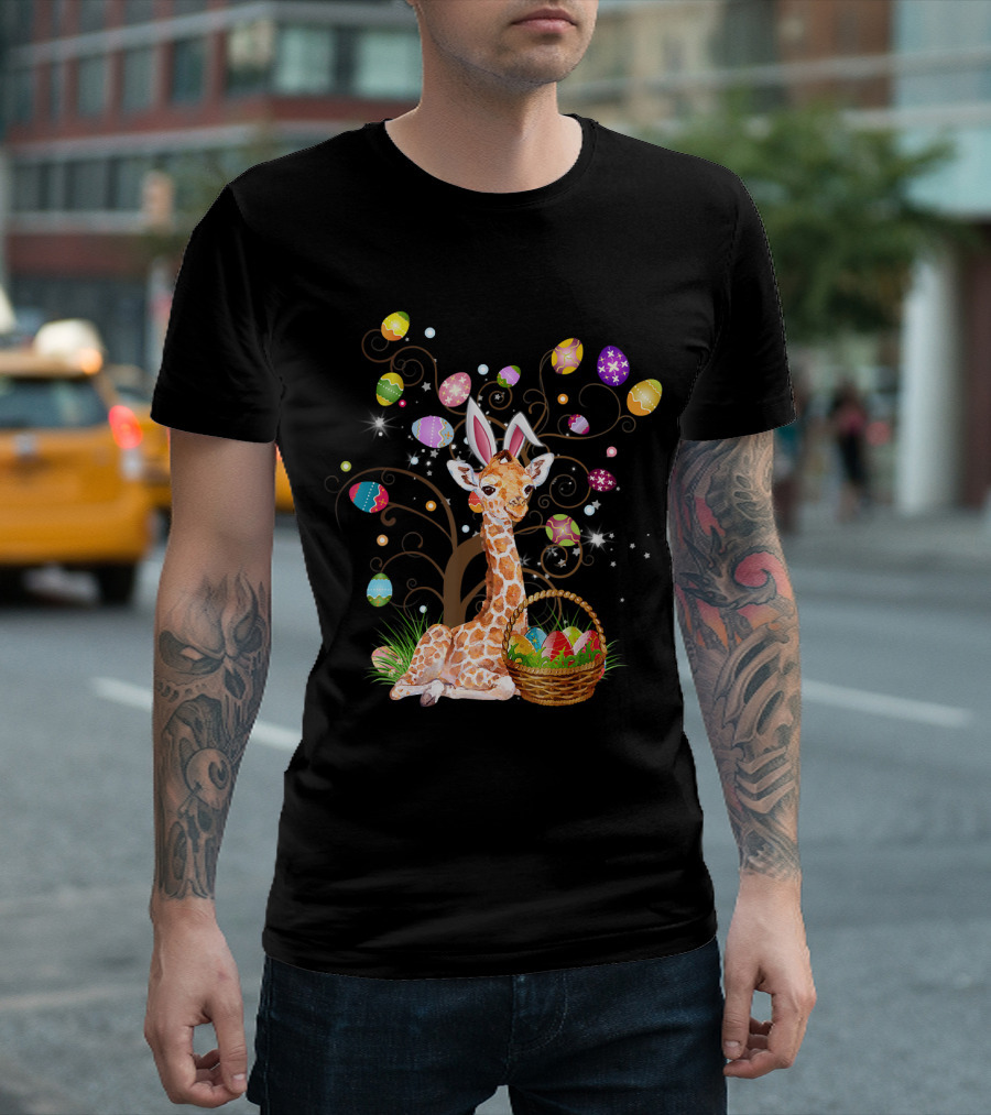 Giraffe Pet Lover Easter Egg Hunt Full Color T-Shirt