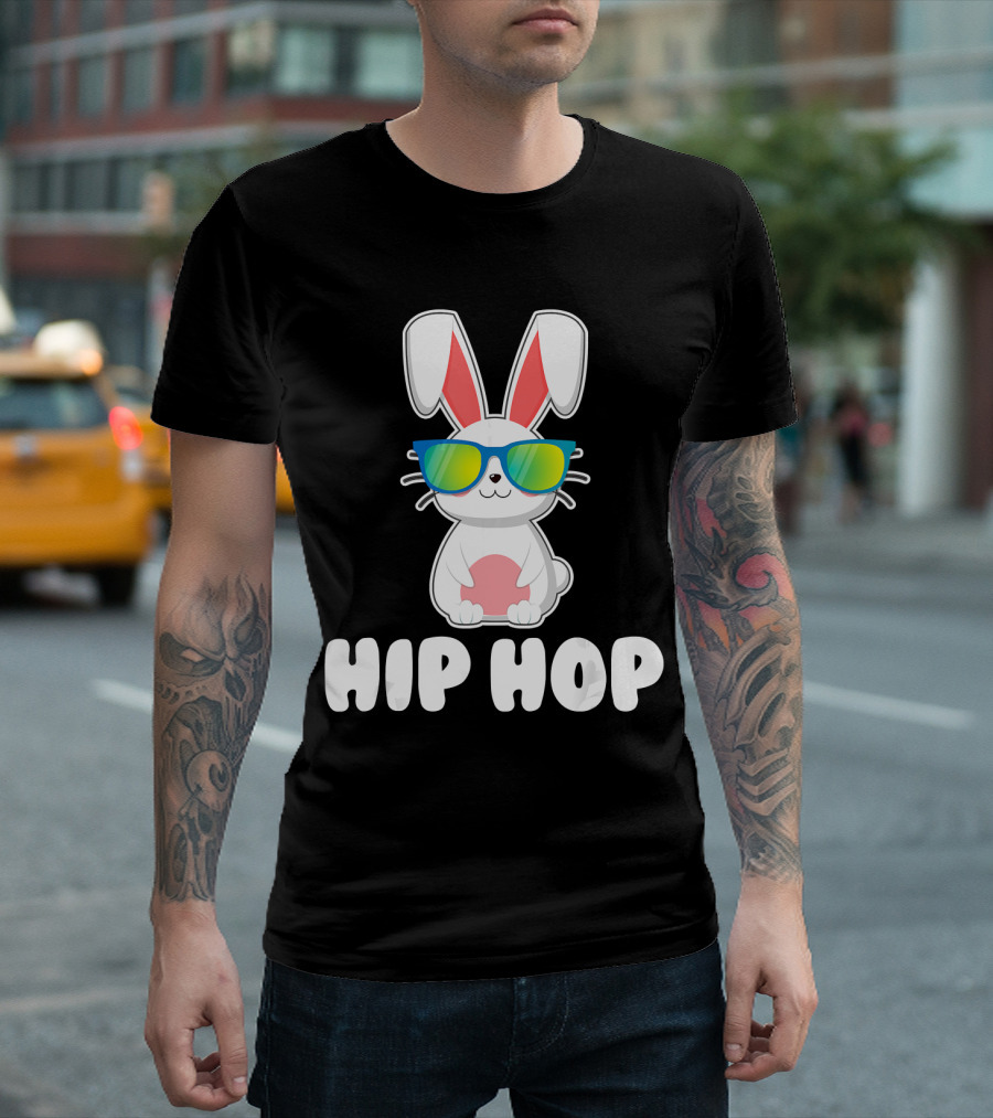 Hip Hop Bunny With Sunglasses Cute Easter Rabbit T-Shirt
