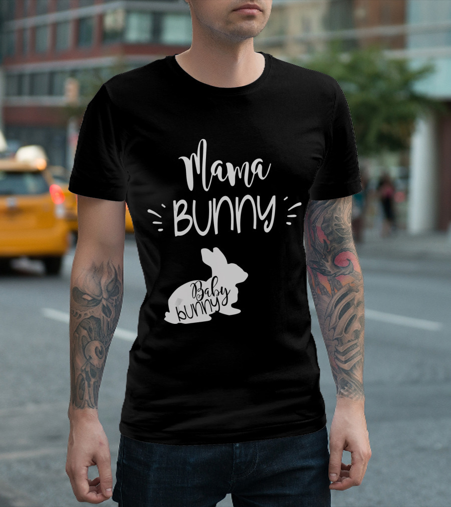 Mama Bunny Baby Bunny Cute Easter Pregnancy Announcement T-Shirt