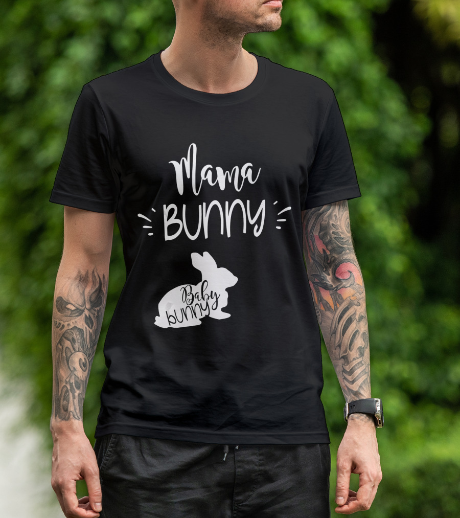 Mama Bunny Baby Bunny Cute Easter Pregnancy Announcement T-Shirt