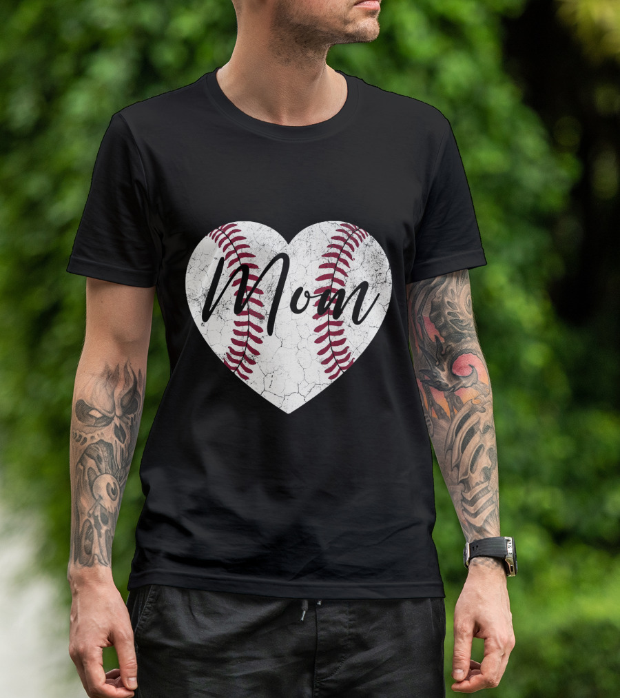 Baseball Heart Mom Mother's Day Mommy Mama T-Shirt