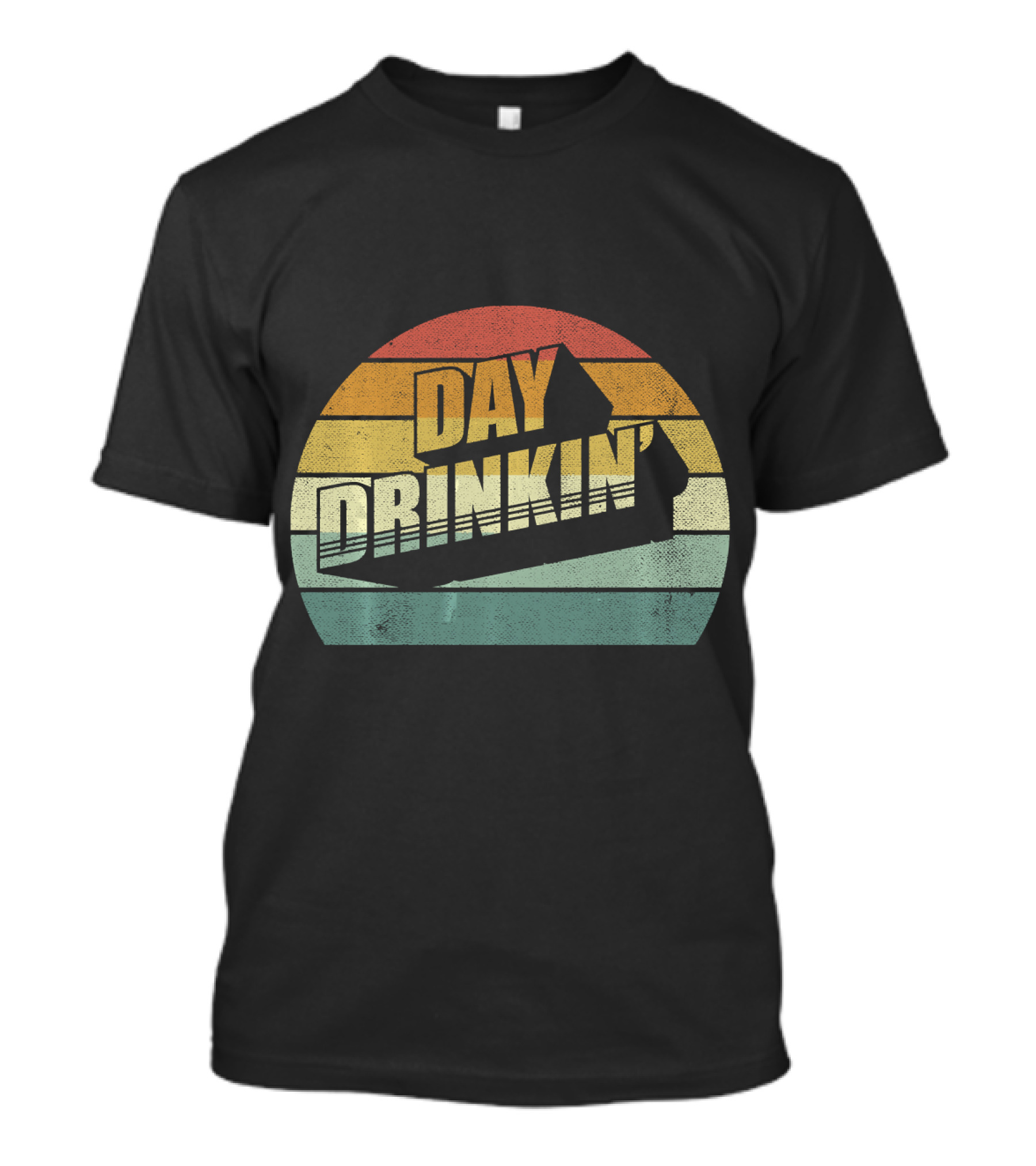 Retro Day Drinkin' Vintage Stripes Women Men Drink Lover T-Shirt