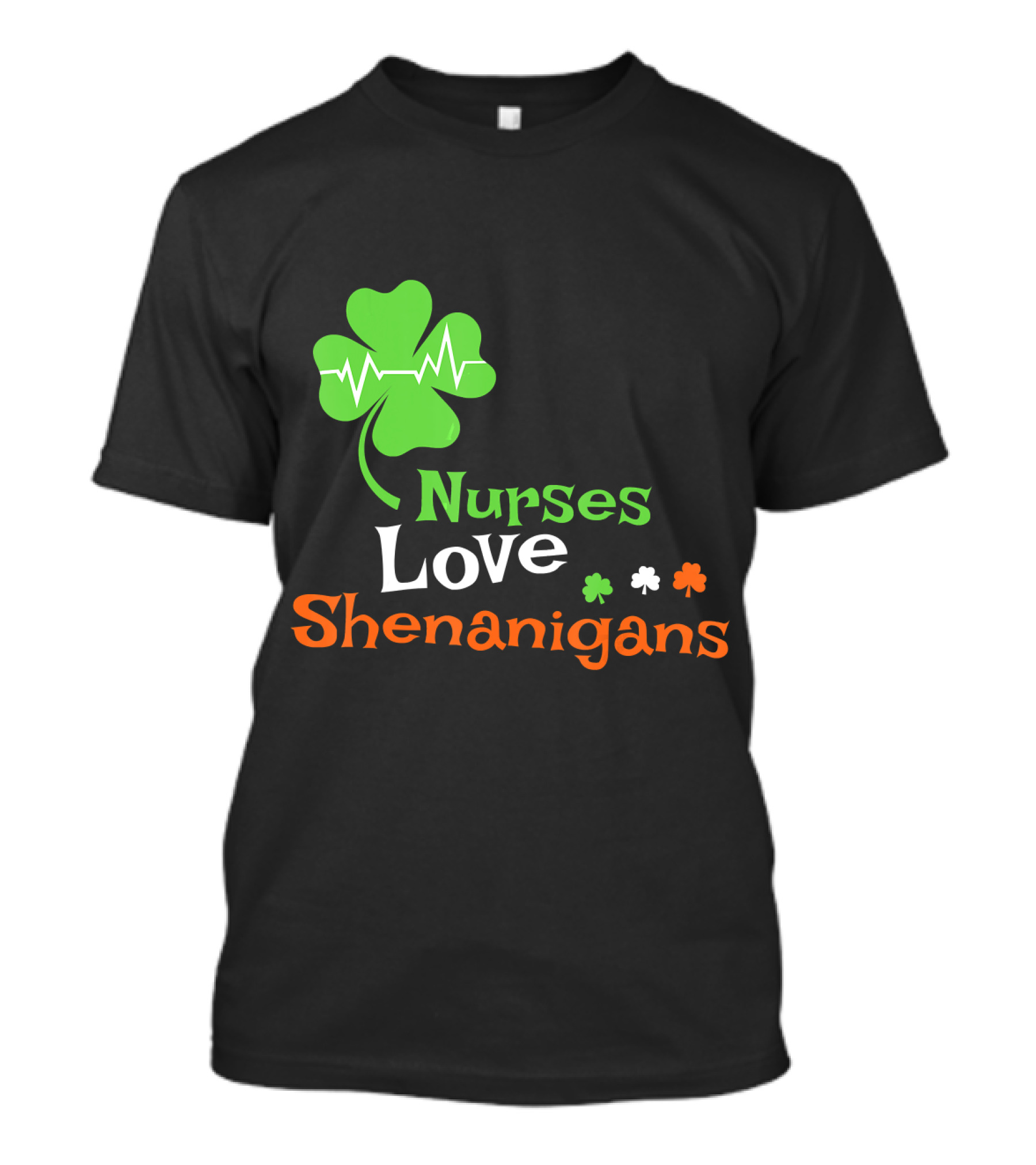Nurses Love Shenanigans Clover Heartbeat T-Shirt