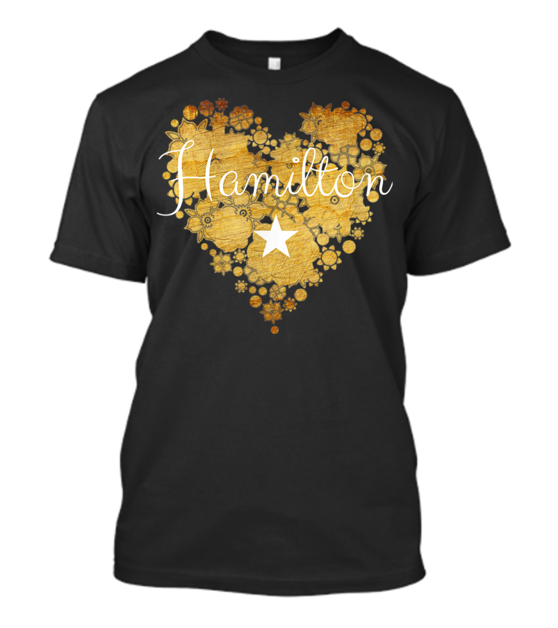 Hamilton Gold Heart Star Floral T-Shirt