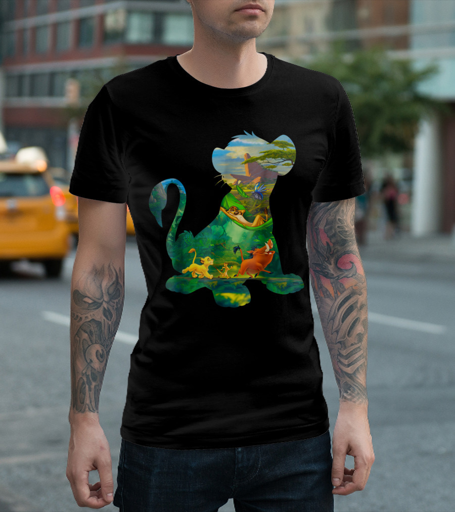 Disney Lion King Simba Timon Pumbaa Jungle Scene T-Shirt